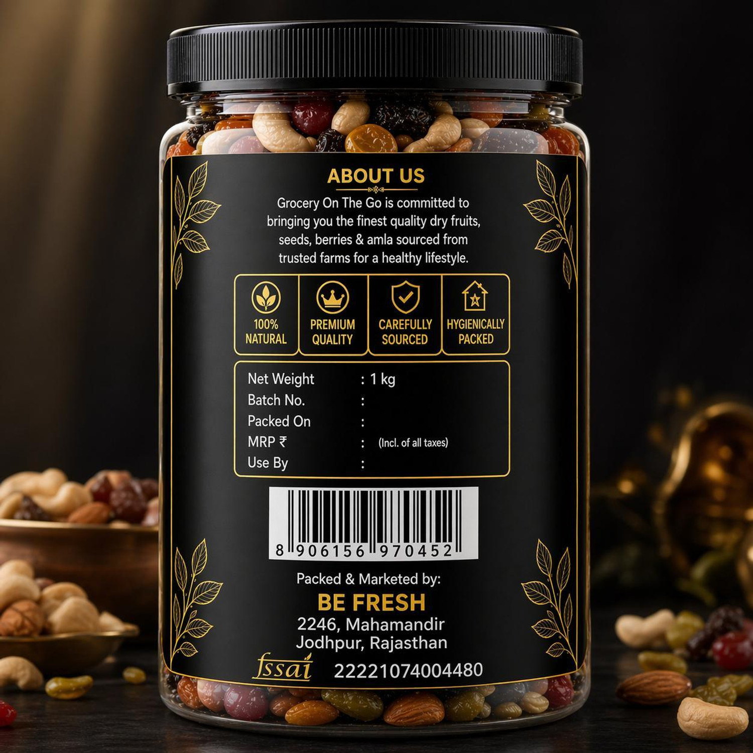 Image of GROCERYONTHEGO Superfood Dry Fruits Mix | Protein, Fiber & Energy Rich Snack Pack - Almonds, Cashews, Raisins, Pistachios, Dry Dates, Walnuts