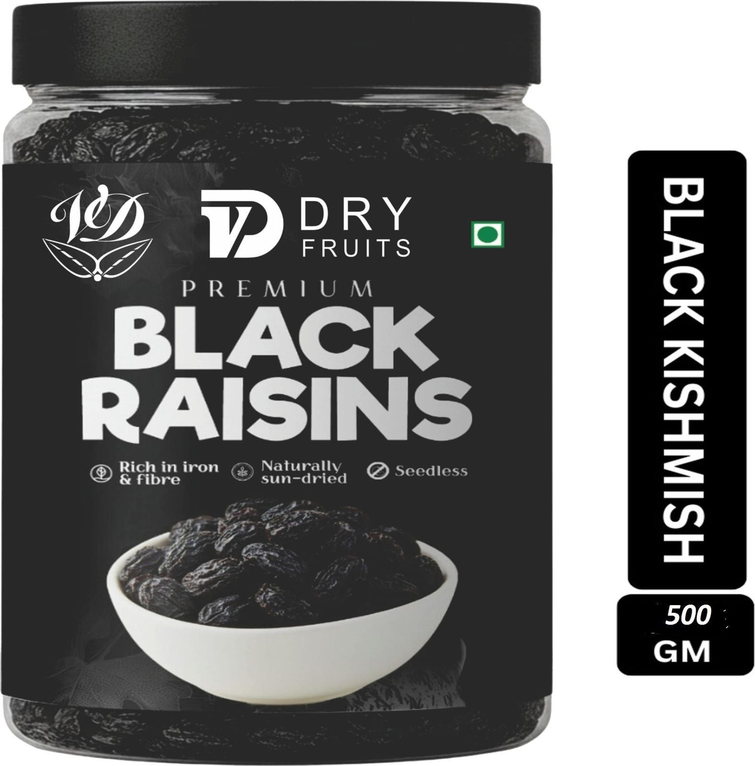 Image of VD Traders Premium Black Raisins (Kishmish) Naturally ,Seedless &Iron-Rich Dry Fruits Raisins