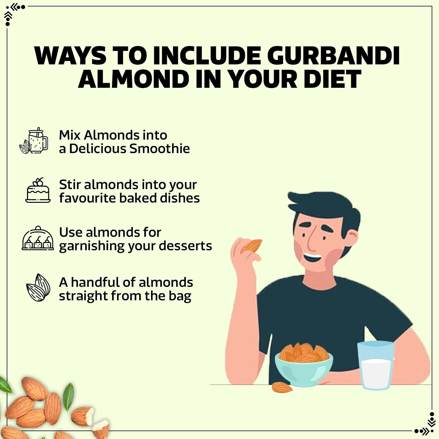 Image of WONDERLAND Gurbandi Badam Giri 1kg Almonds