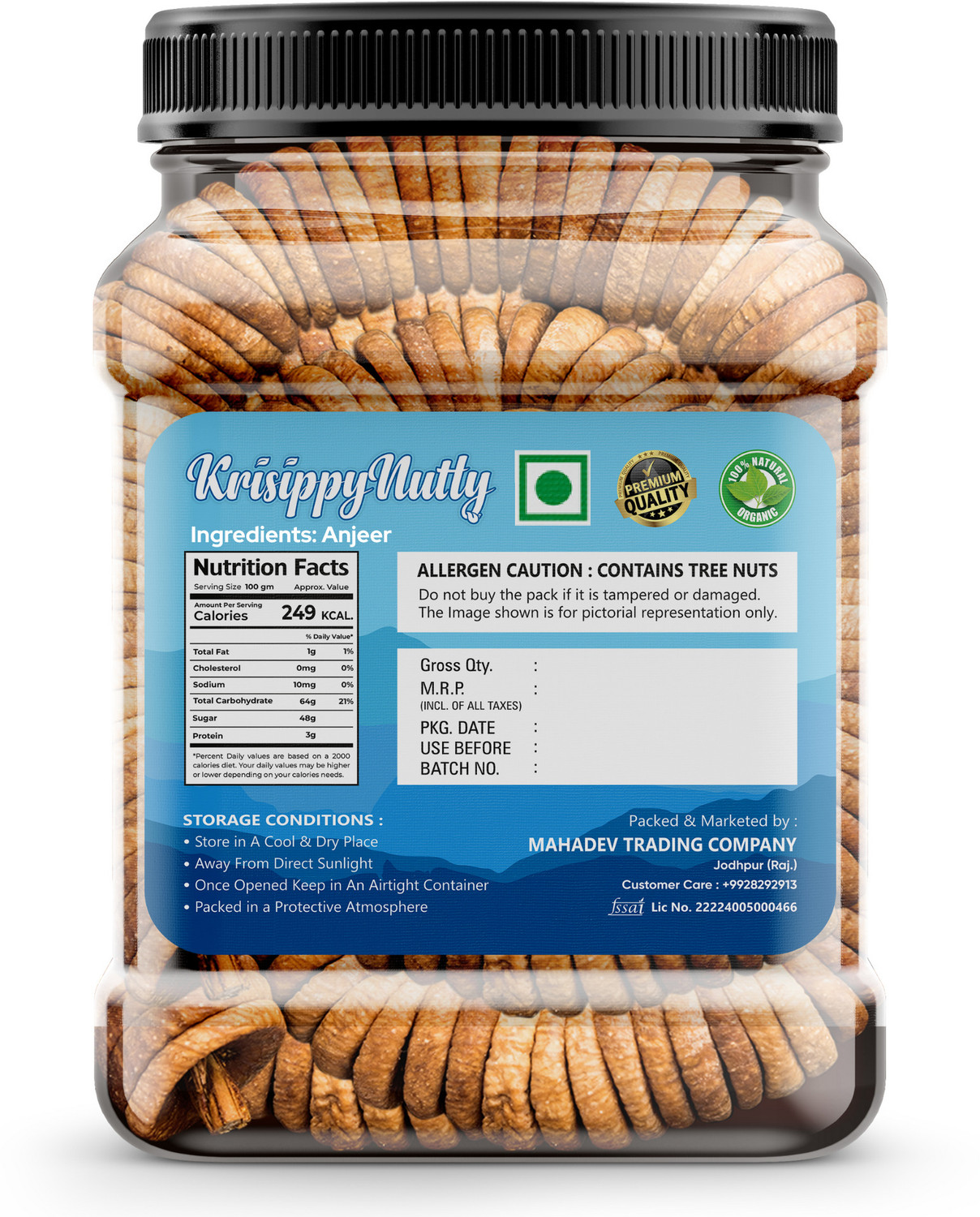 Image of KrisippyNutty Afgani Anjeer Dryfruits | Dry Figs | Soft Medium Figs
