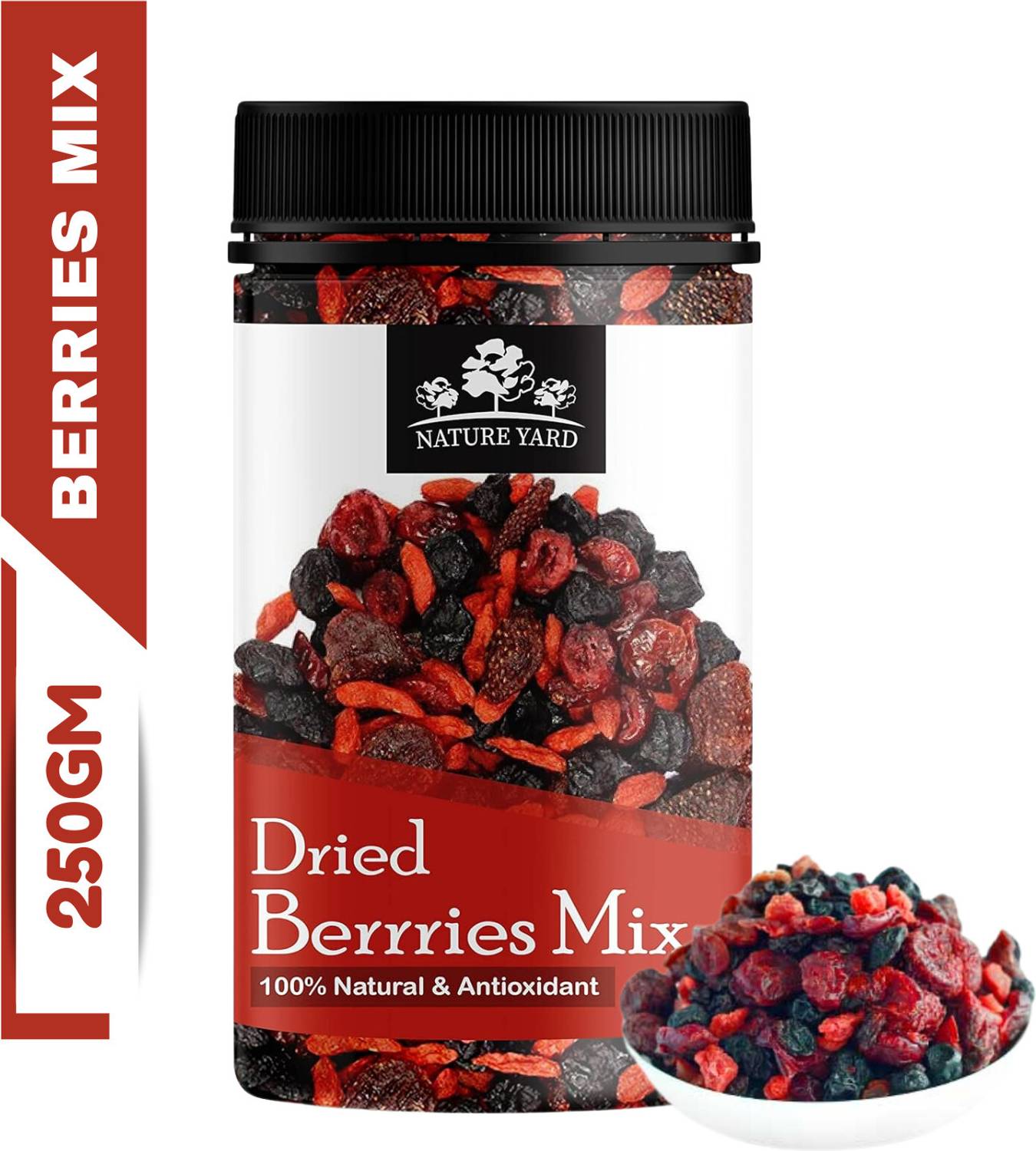 NATURE YARD Berries mix- Mix of Dried Cranberry,Blueberry,Goji