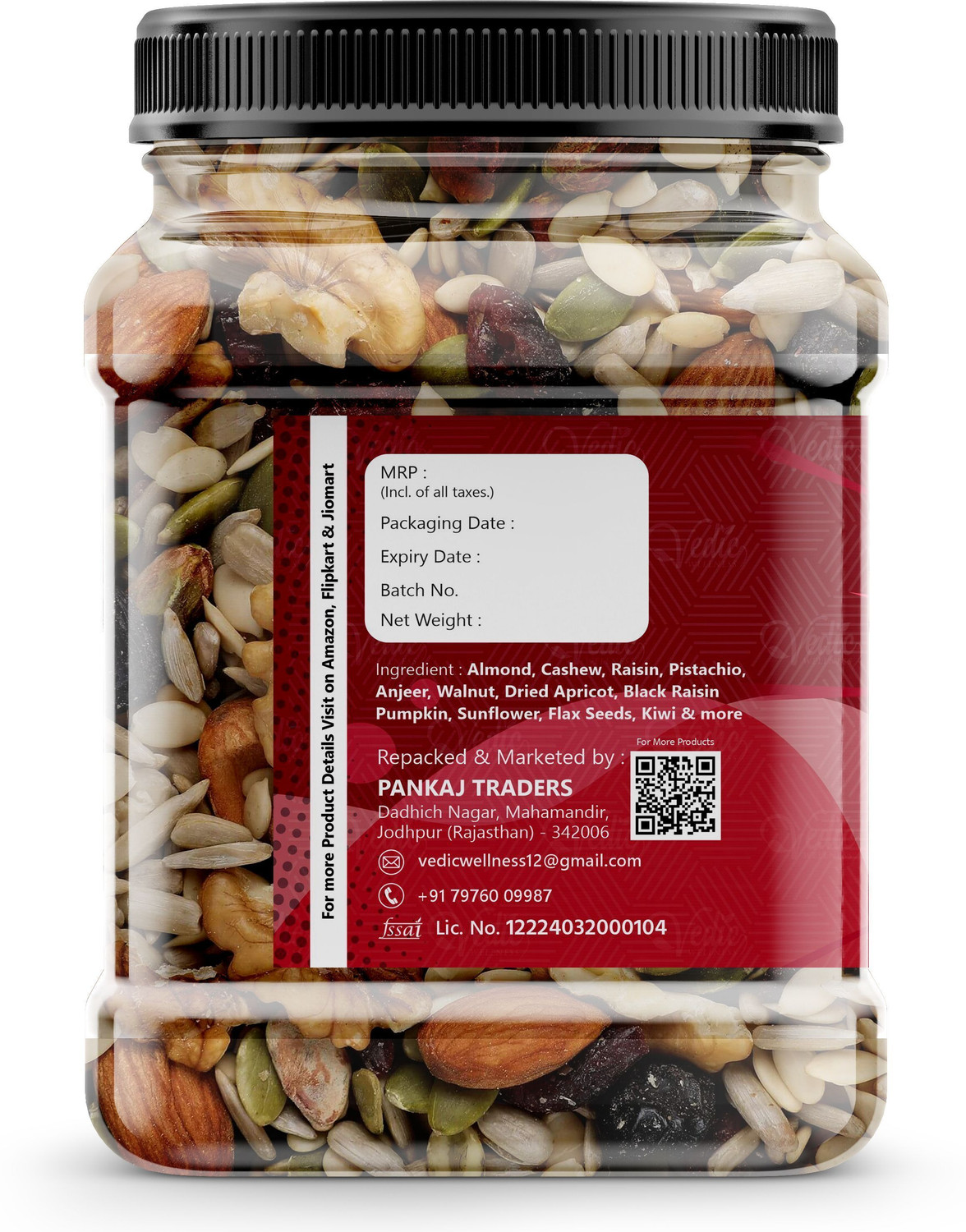 Image of vedic Wellness Natural and Premium Healthy Trail Mix Dry fruits & Seeds Assorted Seeds & Nuts