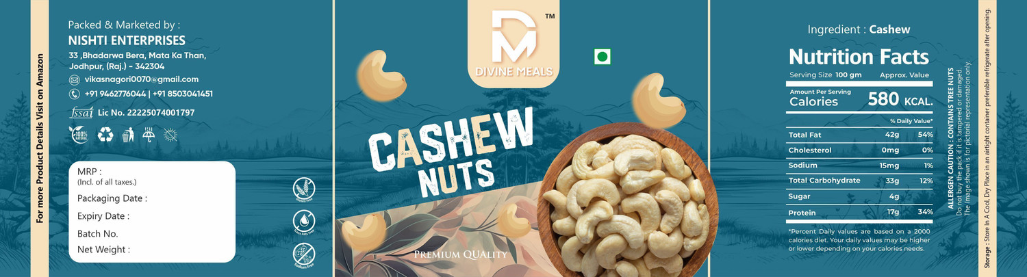 Image of Divine Meals Premium Dry Fruits Combo-Almonds, Cashews, Black Raisins & Green Raisins Almonds, Cashews, Raisins (4 x 100 g)