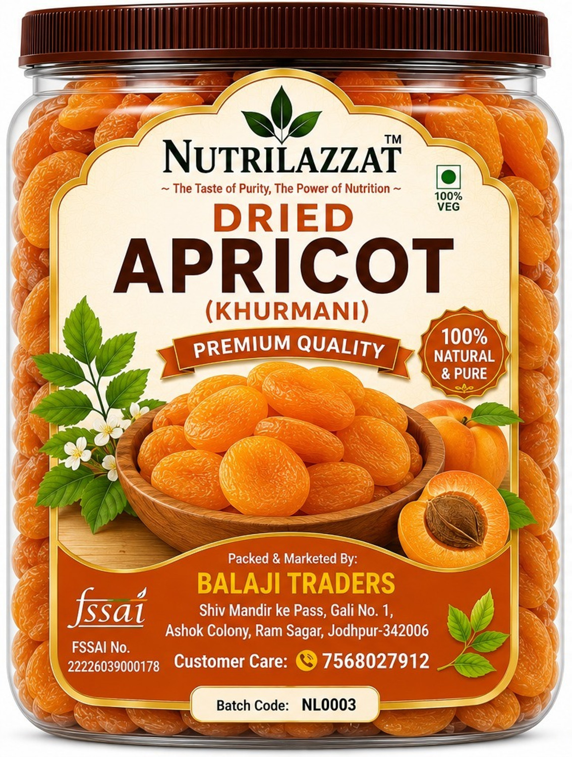 Image of Nutrilazzat Premium Dried Apricot | Soft & Sweet Dry Fruits | Rich in Fiber & Nutrients Apricots