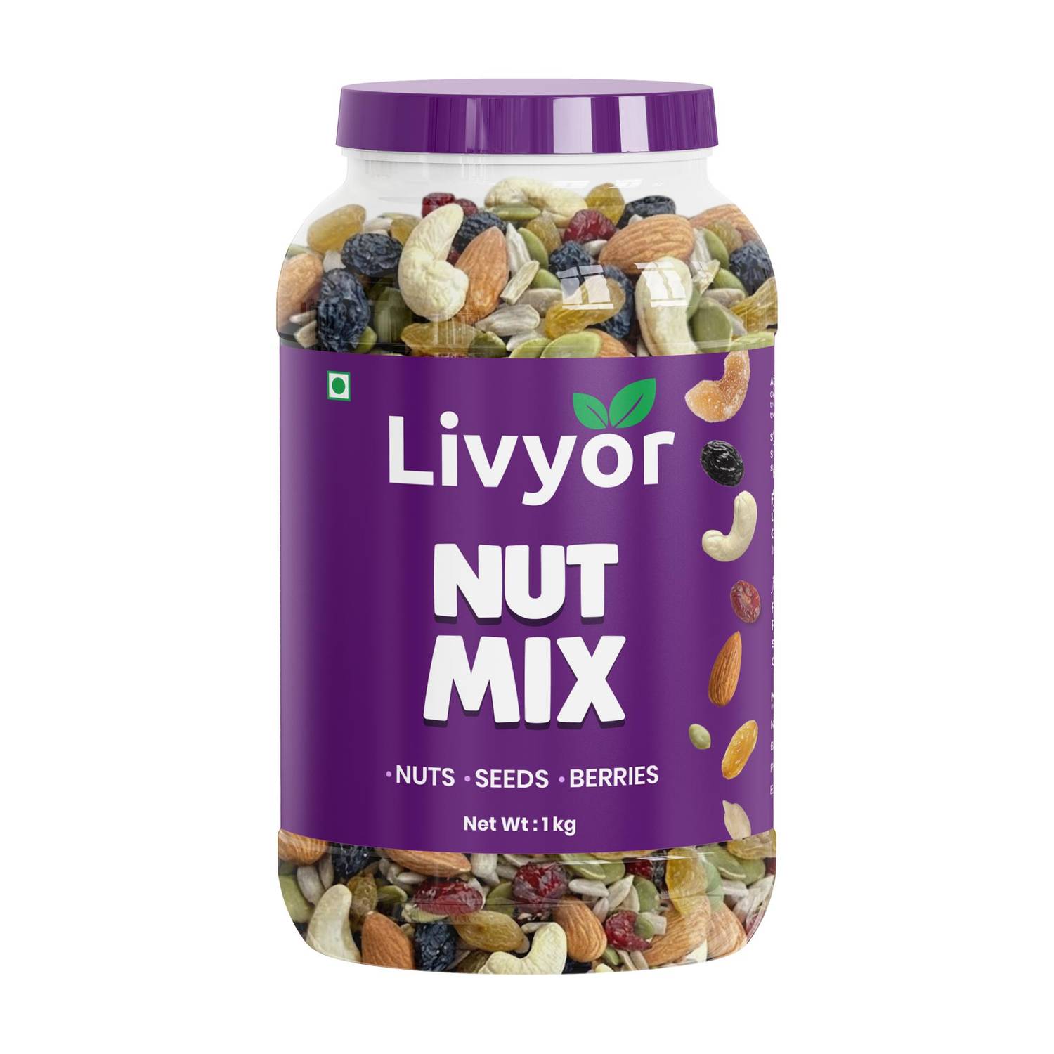 LIVYOR Premium Nutmix Dry Fruits Combo | Mix Dry Fruits | Nuts Seeds Berries Cashews, Almonds, Raisins, Cranberries, Assorted Seeds & Nuts