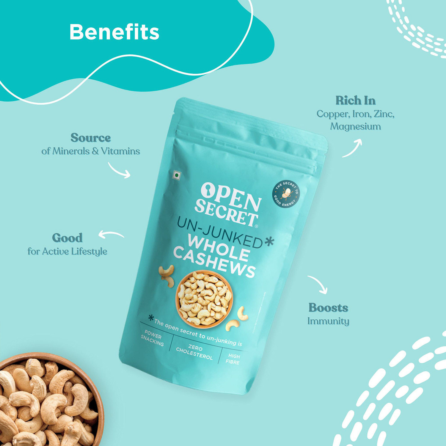 Image of OPEN SECRET Premium Whole Kaju / Cashews (1 x 200 g)