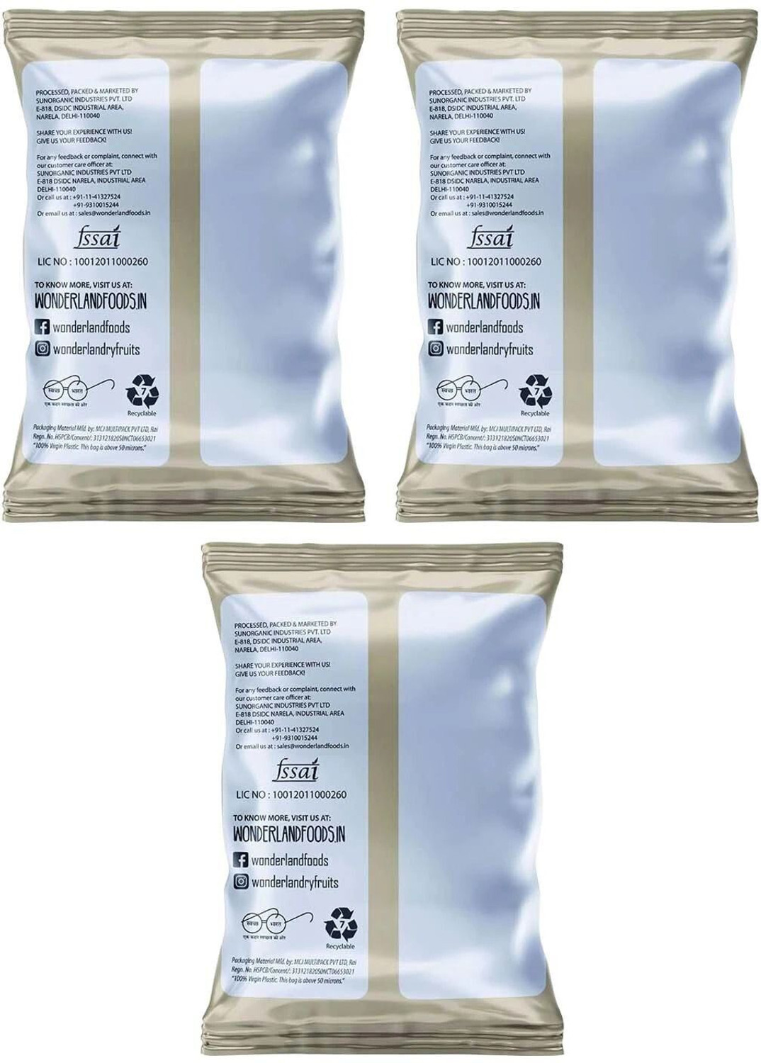 Image of WONDERLAND Foods Hand Picked Premium Combo of Platinum Almonds, Cashews, Raisins