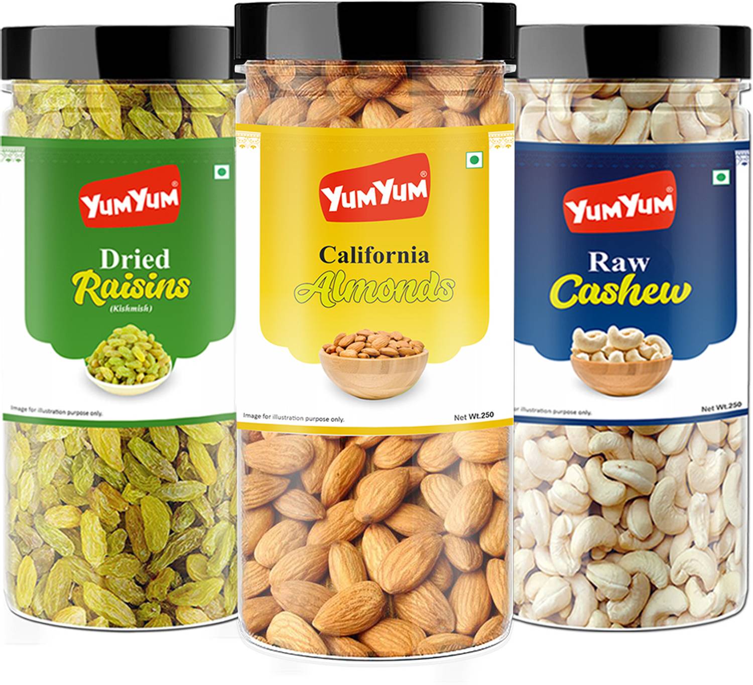 YUM Dry Fruits Combo Badam Kaju Kishmish - Image 1