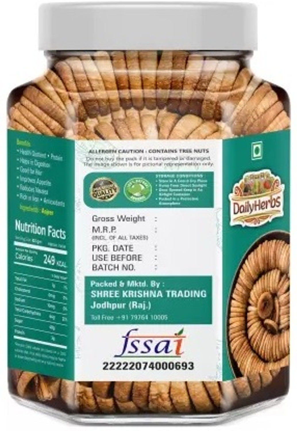 Image of DAILYHERBS Premium Dried Afghani Anjeer / Figs | Fresh Dried Anjeer Figs