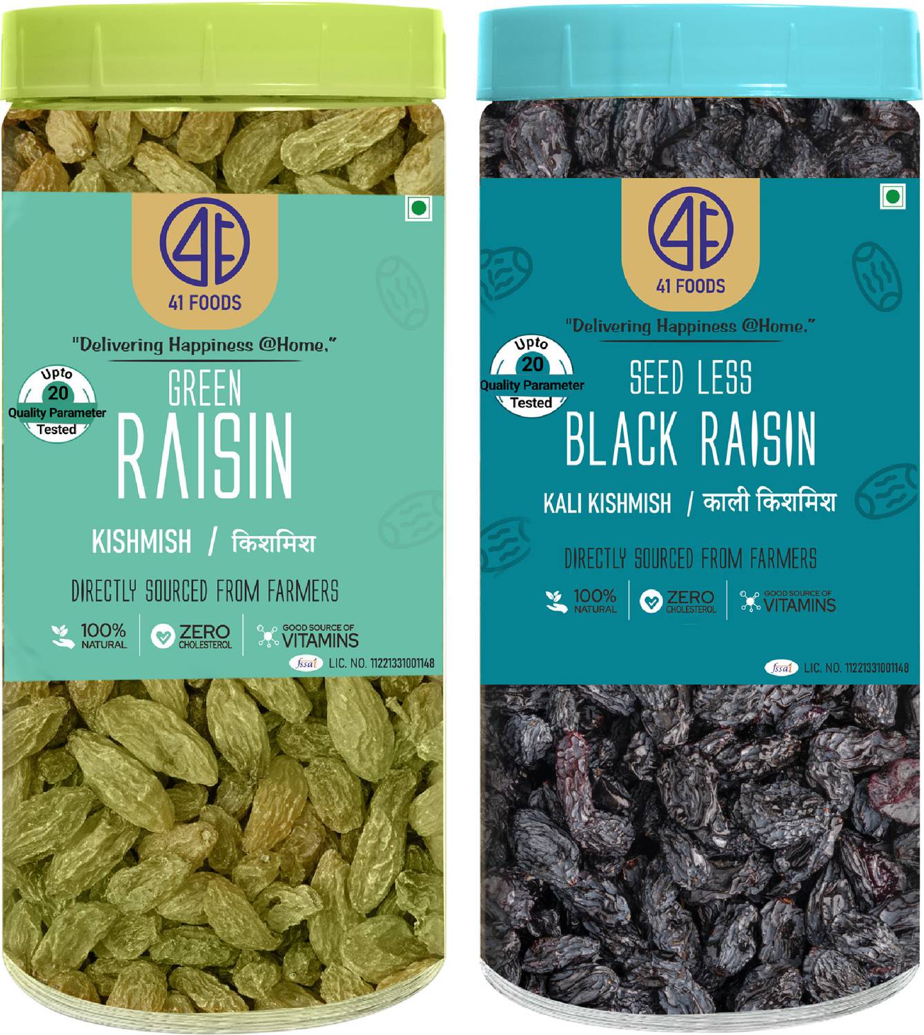 41 foods Dry fruits combo pack of Black Raisins & Raisins | kismis kishmish 500 GM Raisins, Raisins