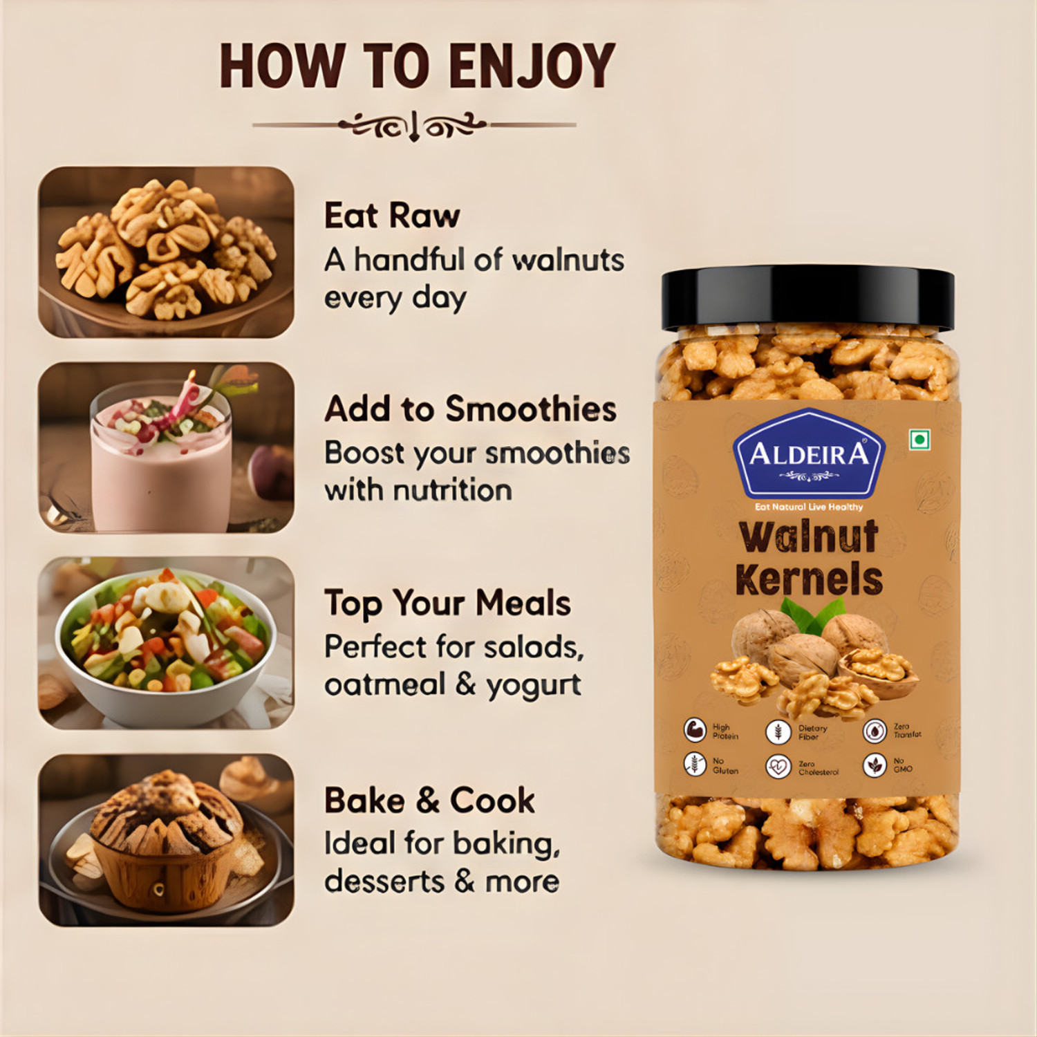 Image of Aldeira Natural Californian Walnut Kernels ( Akhrot Giri ) Walnuts
