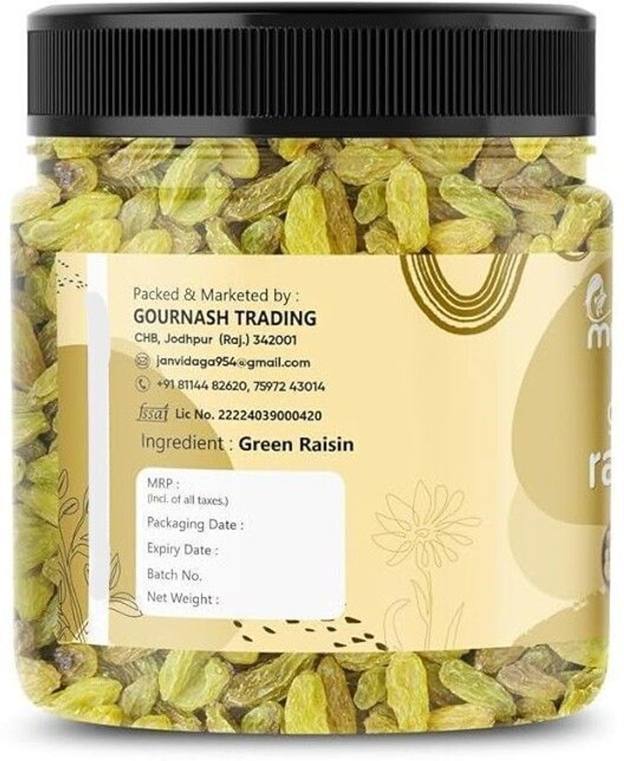 Image of Mumma's home gramity Green Raisins (Kishmish) Premium Dry Fruit Seedless (1 kg) Raisins