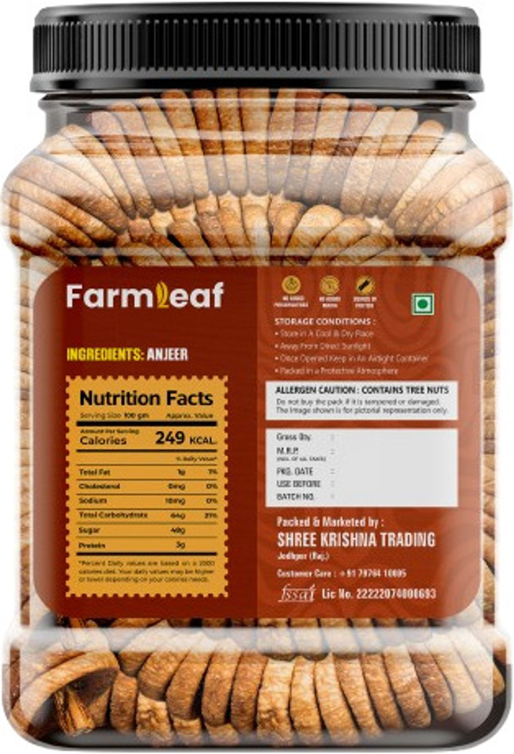 Image of FarmLeaf Premium Afgani Anjeer | Dry Fruits | Jar Pack Medium Figs