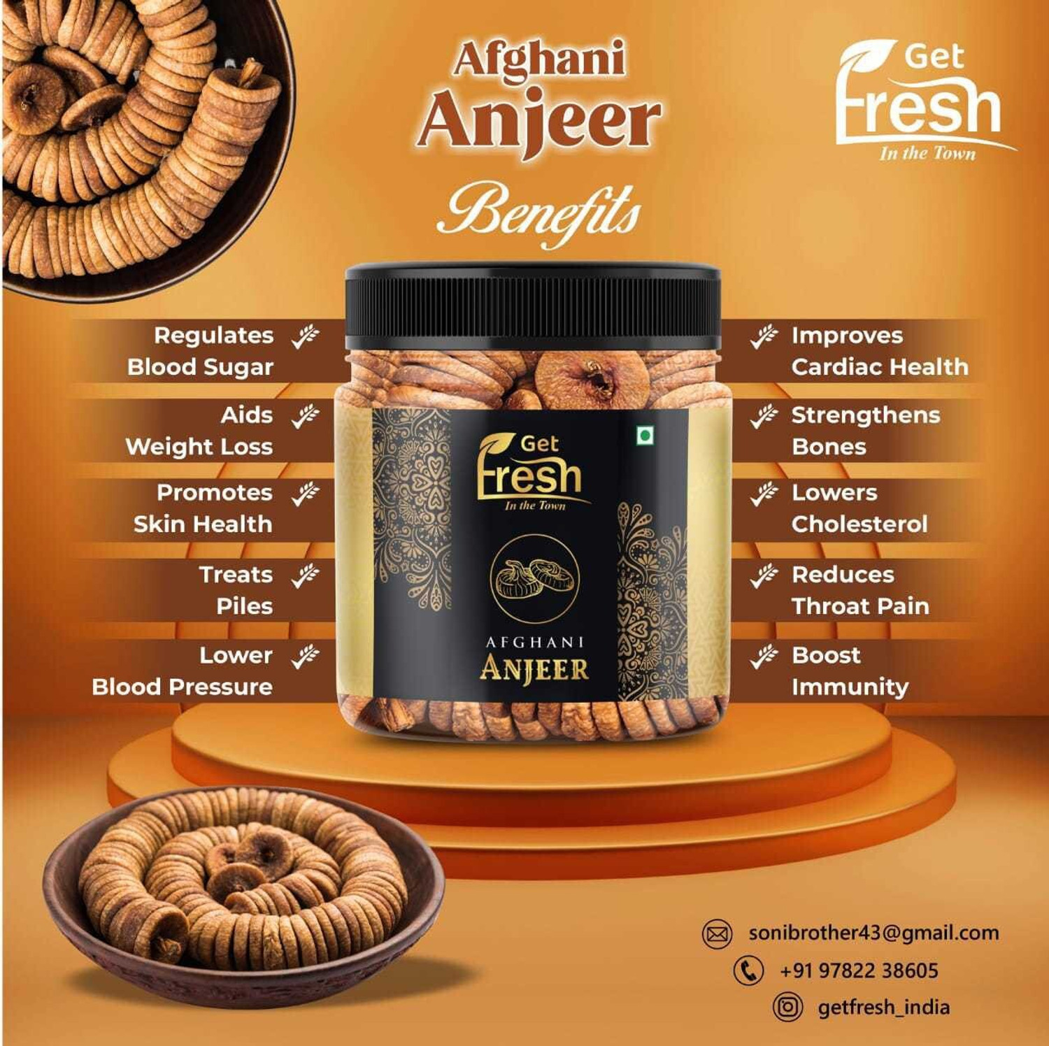 Image of Get Fresh Premium Anjeer Dry Fruits | Dried Figs Combo of (2*250 gm) Jar Packing Figs