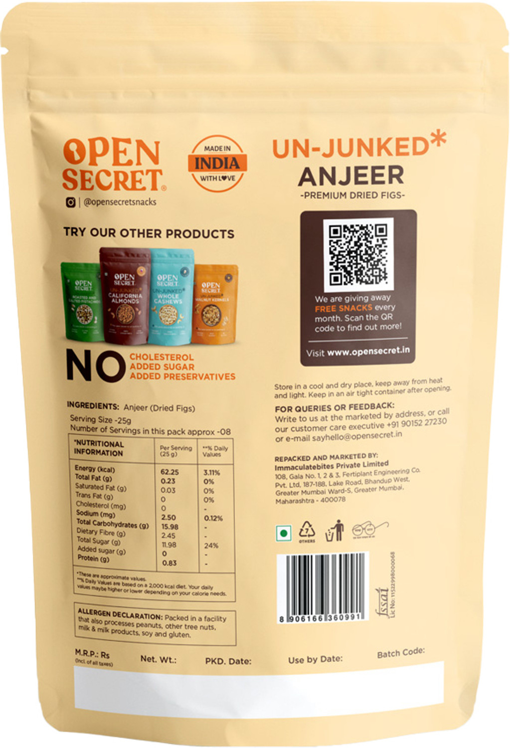 Image of OPEN SECRET Premium Anjeer High Protein Figs Rich in Fibre Figs