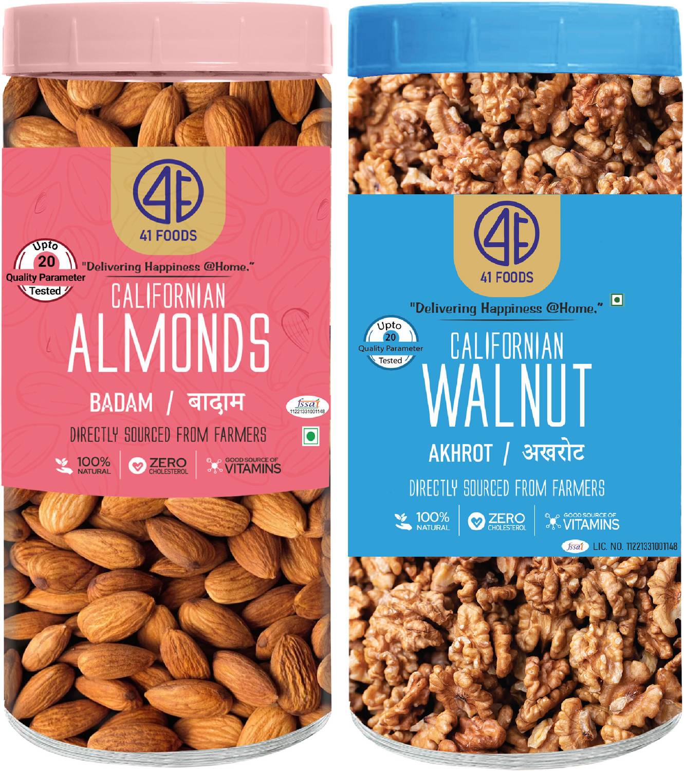 41 foods Dry fruits combo pack of Almonds Walnuts | akhrot badam 500 GM Walnuts, Almonds