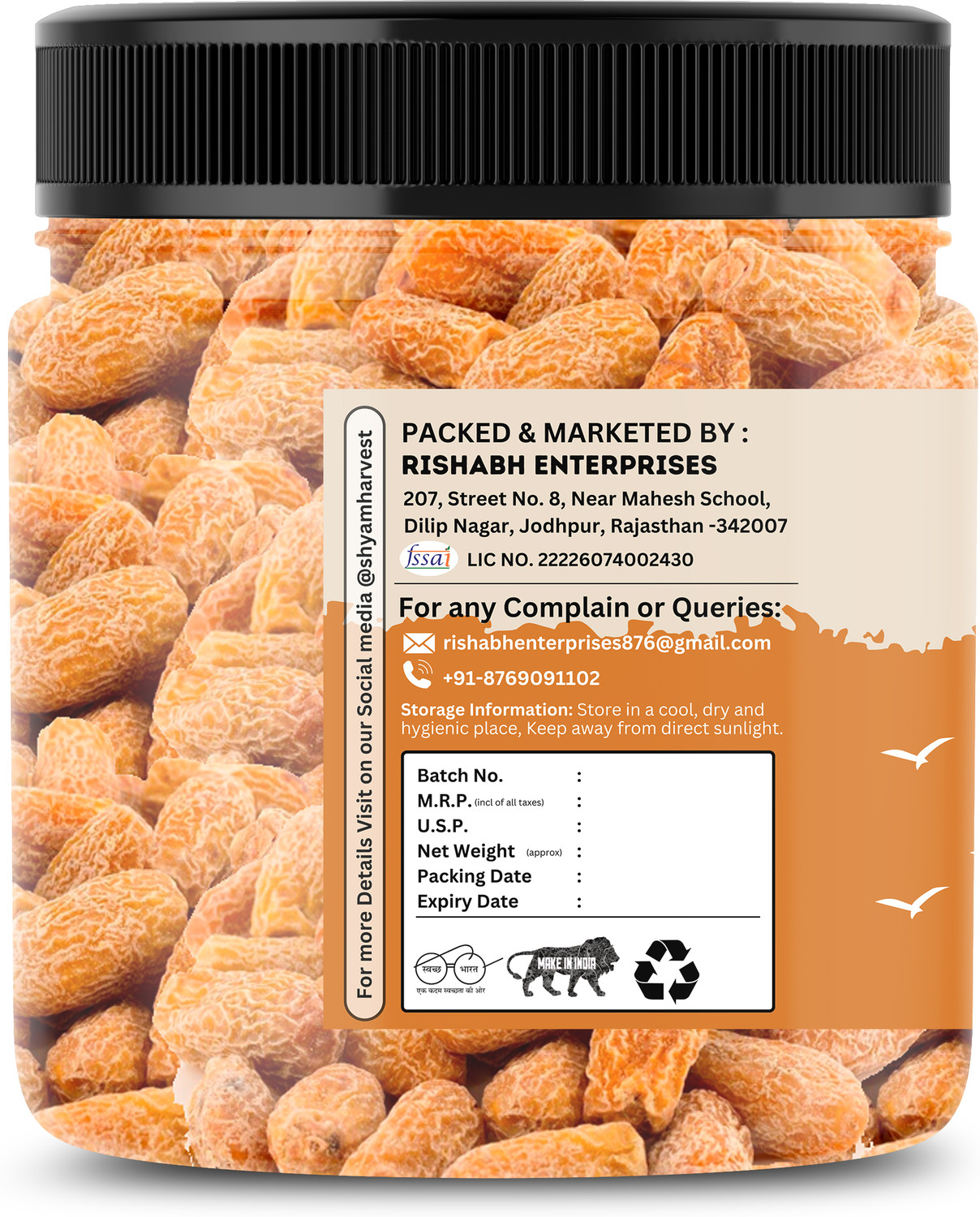 Image of SHYAM HARVEST Yellow Dry Dates | Pila Sukhi Khajoor | Peli Kharak | Dry Dates (1 x 1 kg) Dates