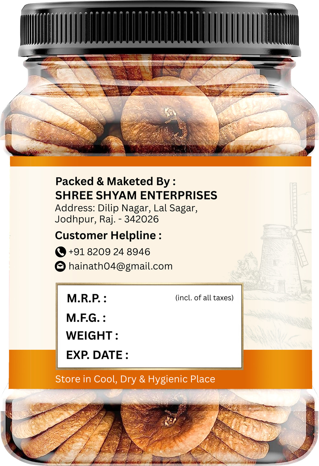 Image of HAI NATH Premium Afghani Anjeer | Naturally Sweet,Soft &Healthy Dried Figs (1 x 1000 g) Figs