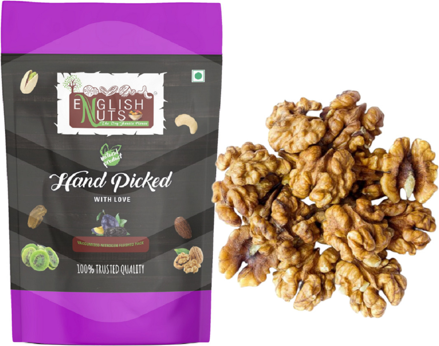 Image of ENGLISH NUTS 1 Kg Walnut Kernels Light Halves Without Shell | Best Quality Kashmiri Kernels Walnuts, Kernels