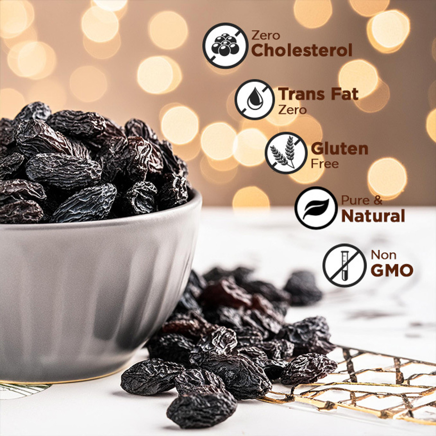 Image of OPEN SECRET Premium Seedless Black Raisin (Kishmish) Daily Nutrition Dry Fruit Raisins