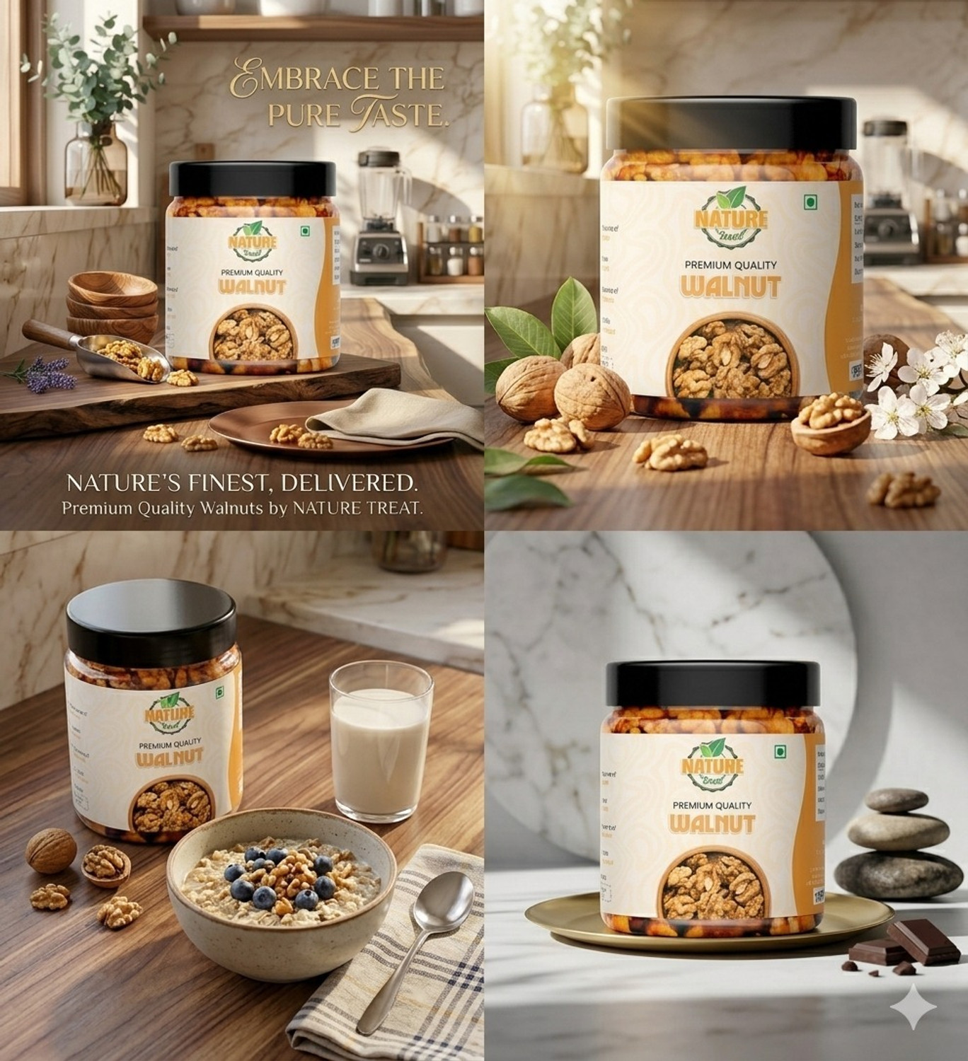 Image of NATURE treat Fresh Natural | Akhrot Giri Without shell Crunchy Walnuts