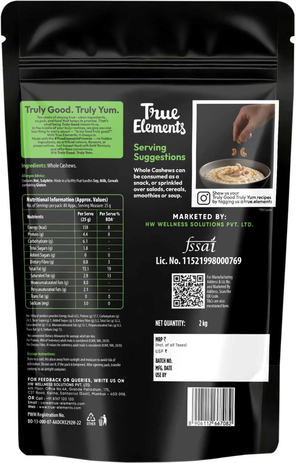 Image of True Elements Whole Cashews Cashews