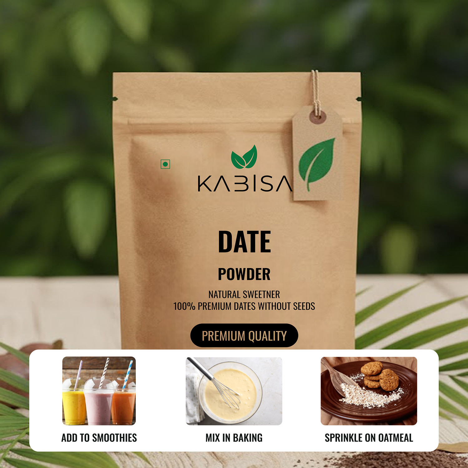 Image of Kabisa Date Powder Natural & Premium Arabian (Kharek Powder) Dry Date Sugar Alternative Dates