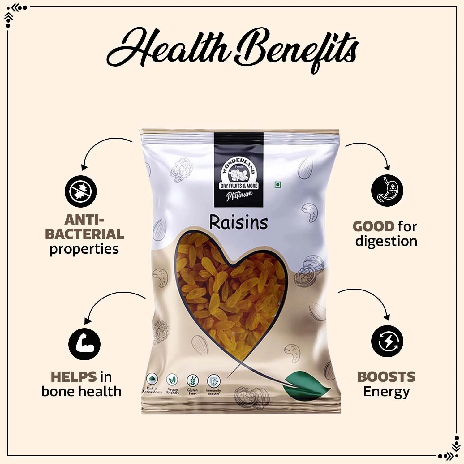 Image of WONDERLAND Foods Plain Kishmish Dry Grapes Raisins