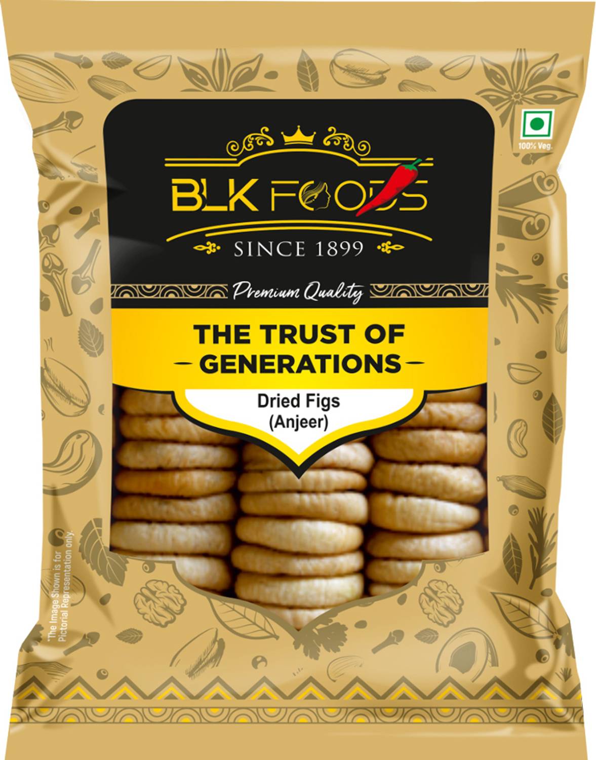 BLK FOODS Dried Figs (Anjeer) 500g | Dry Fruits Figs