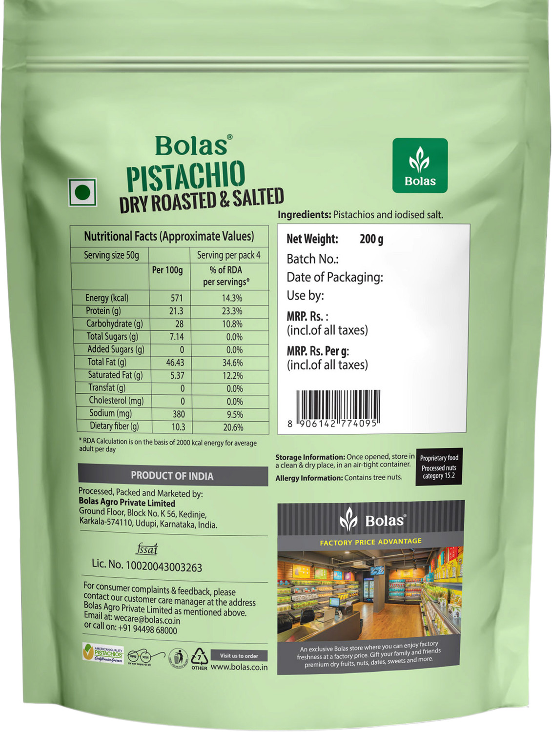 Image of Bolas Roasted & Salted Pistachios
