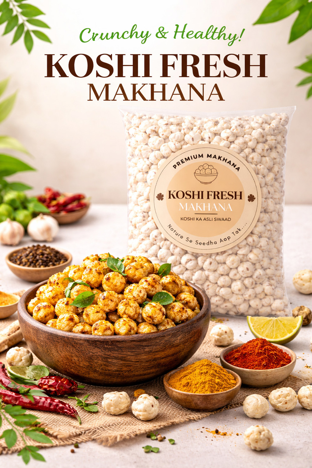 Image of Koshi Fresh Premium Raw Makhana 500g Fox Nut