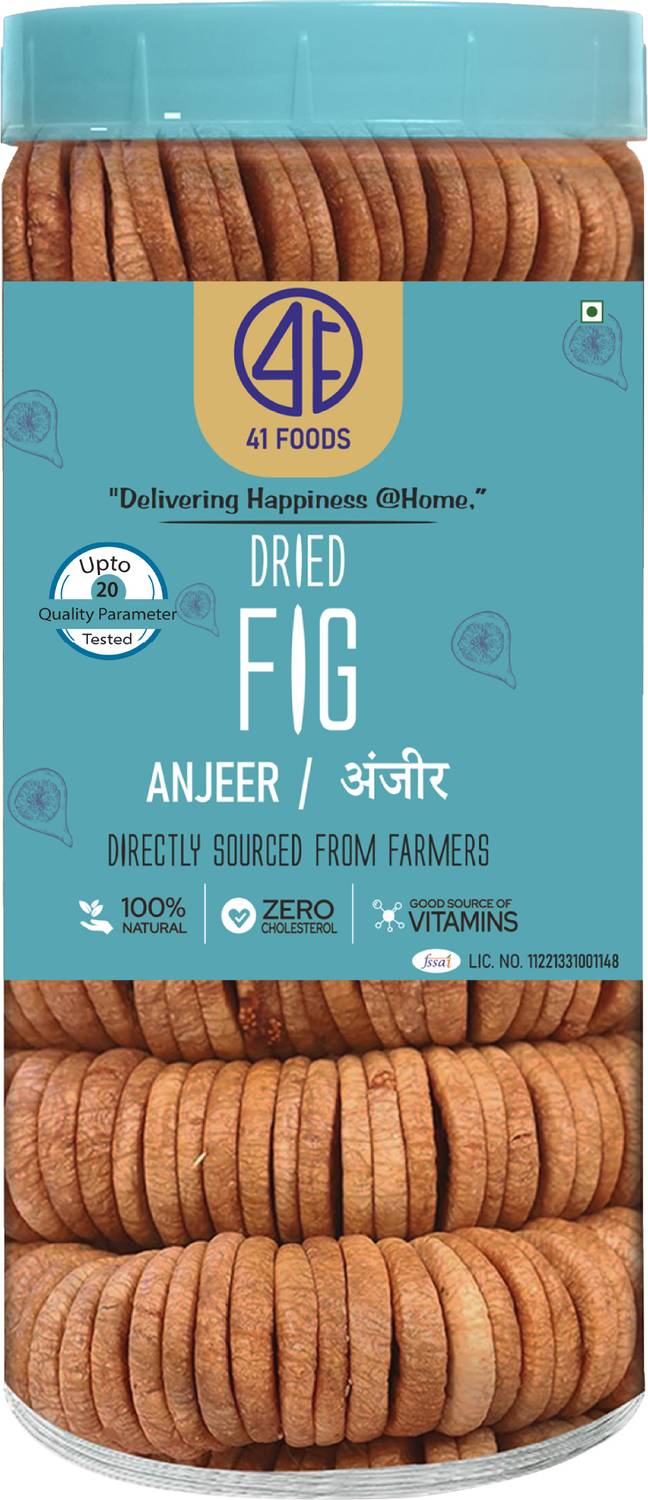 41 foods Premium Raw Anjeer|Natural Sweet|Rich in Fibre|Healthy Nutritious Snack| Figs