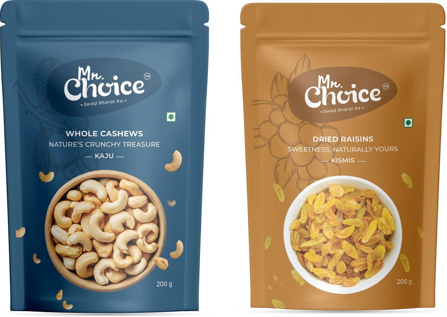 Mr Choice Natural Cashew & Raisin 200g Combo - Image 1