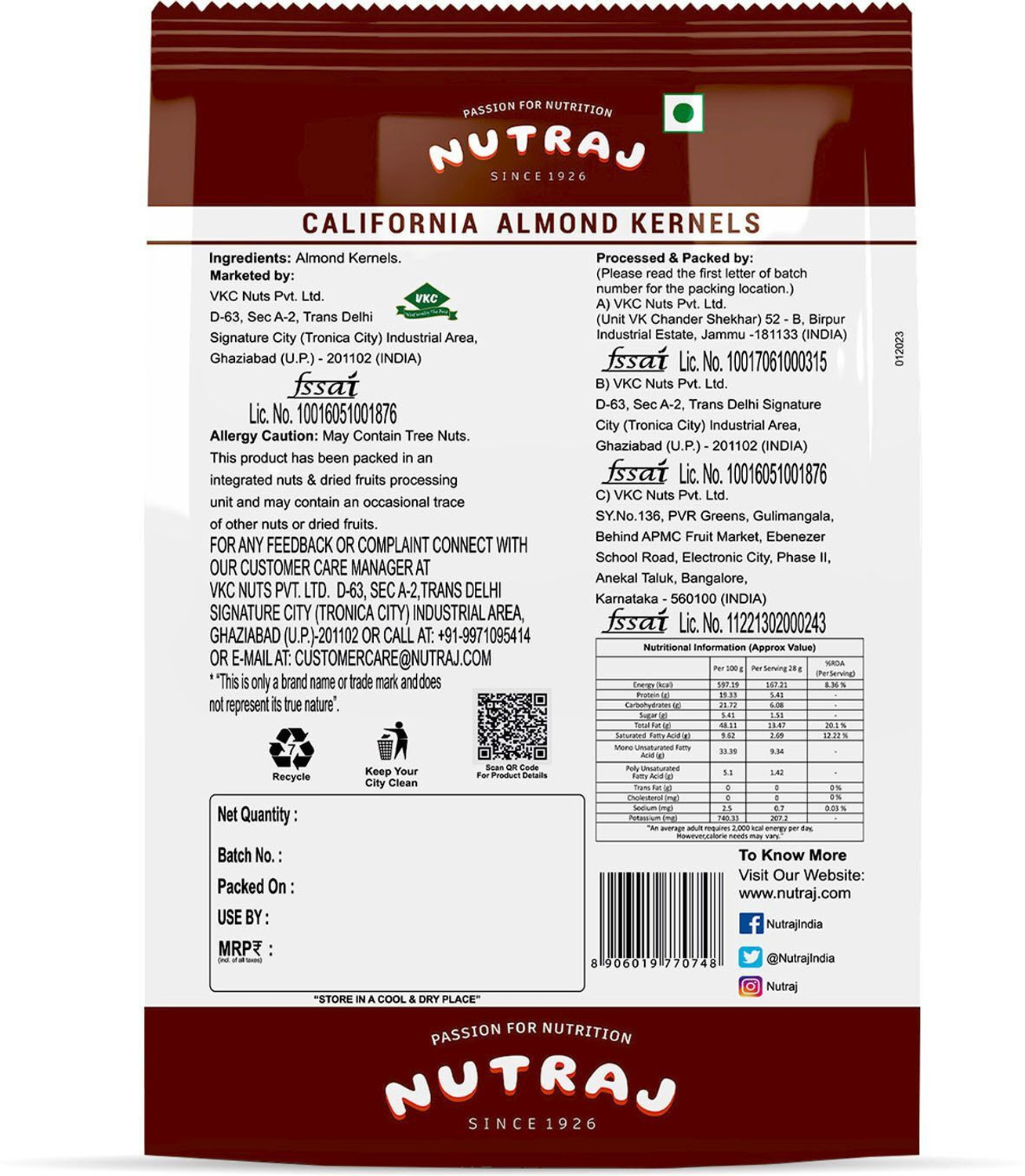 Image of Nutraj California Badam Almonds