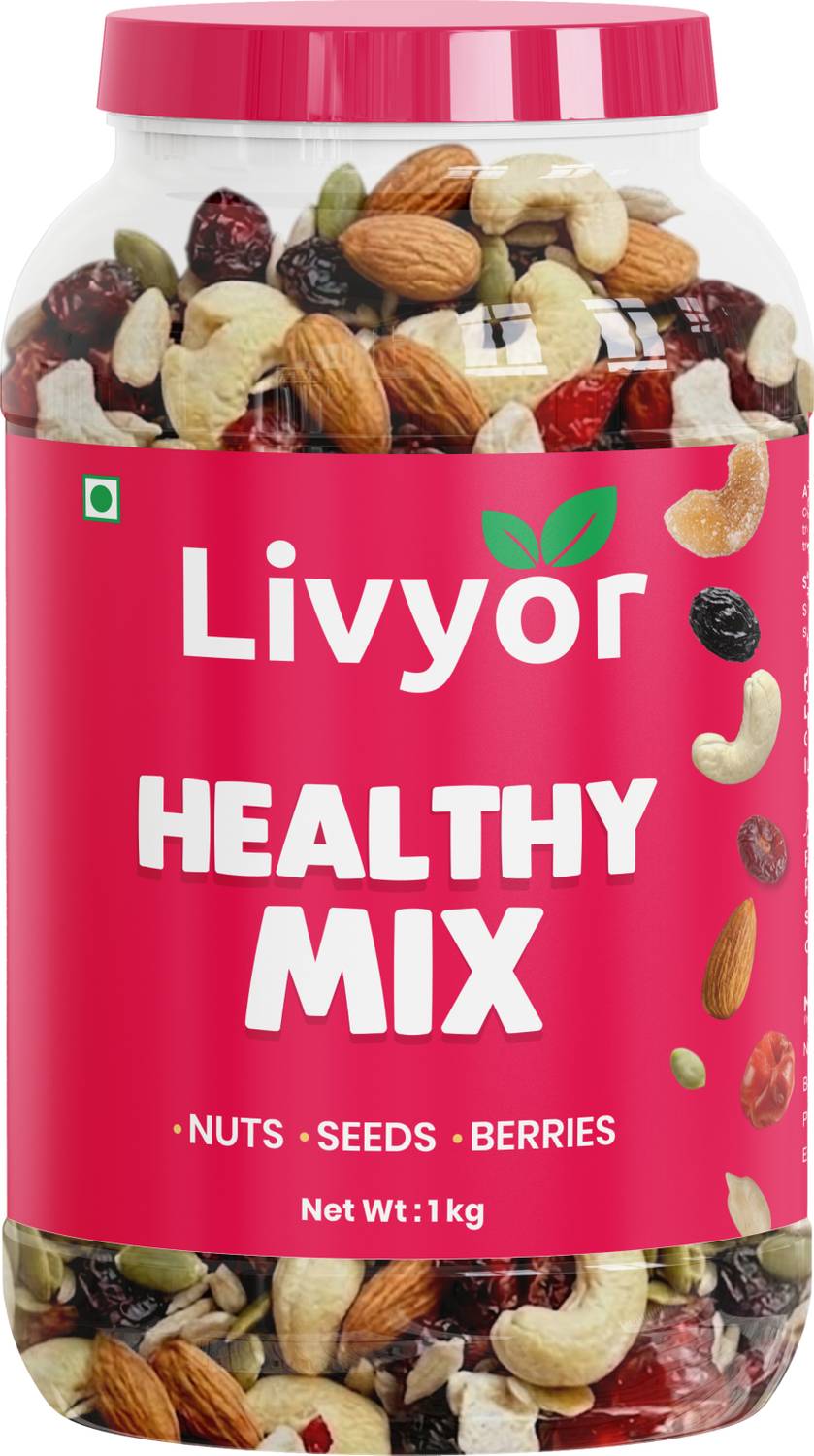 LIVYOR Healthy Mix Nuts, Seeds and Berries Combo Pack, Mixed Dry Fruits