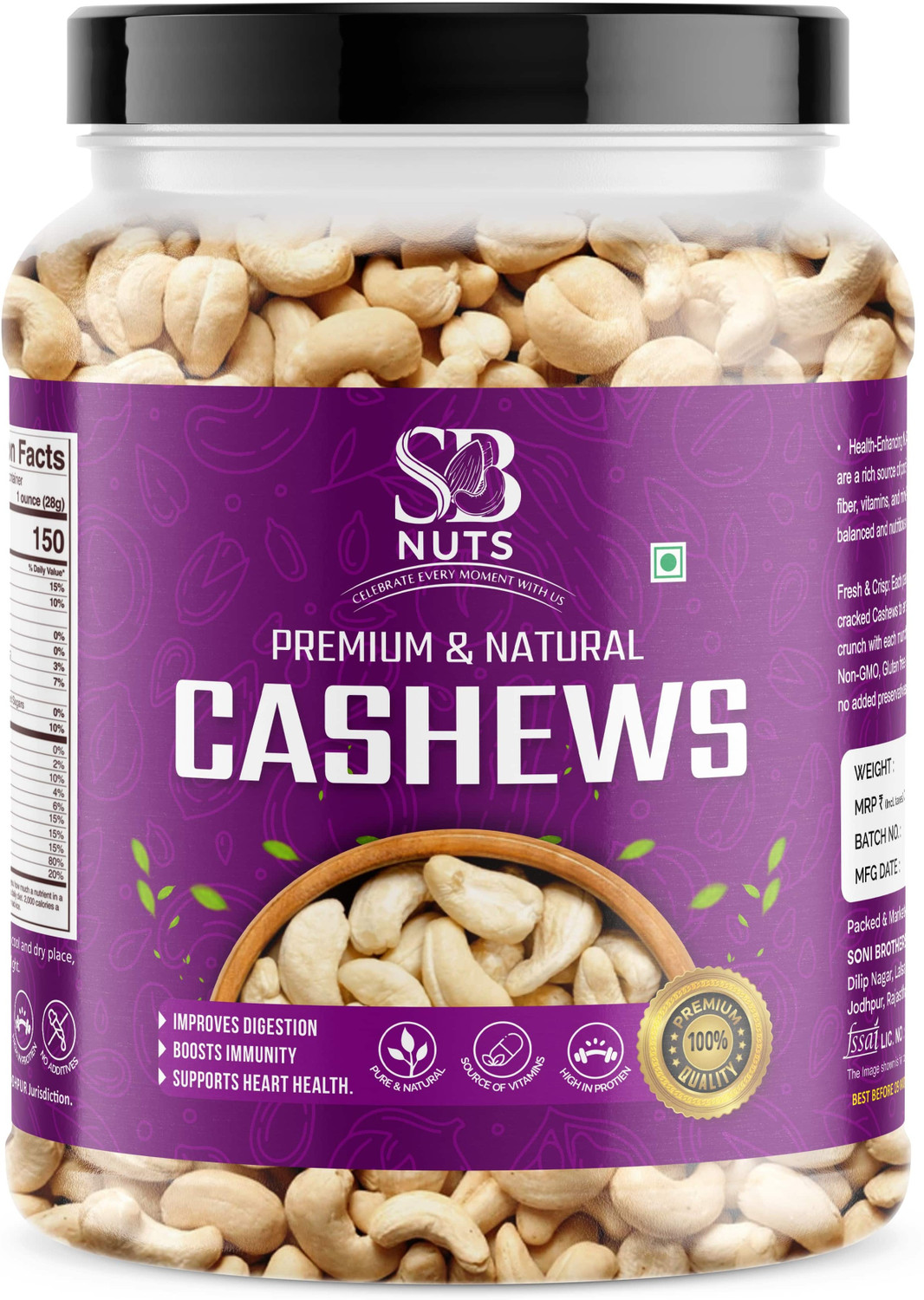 Image of Nature Purify Cashew | Premium Kaju | Rich Creamy Taste | Healthy & Delicious Cashews Cashews (1 x 500 g)