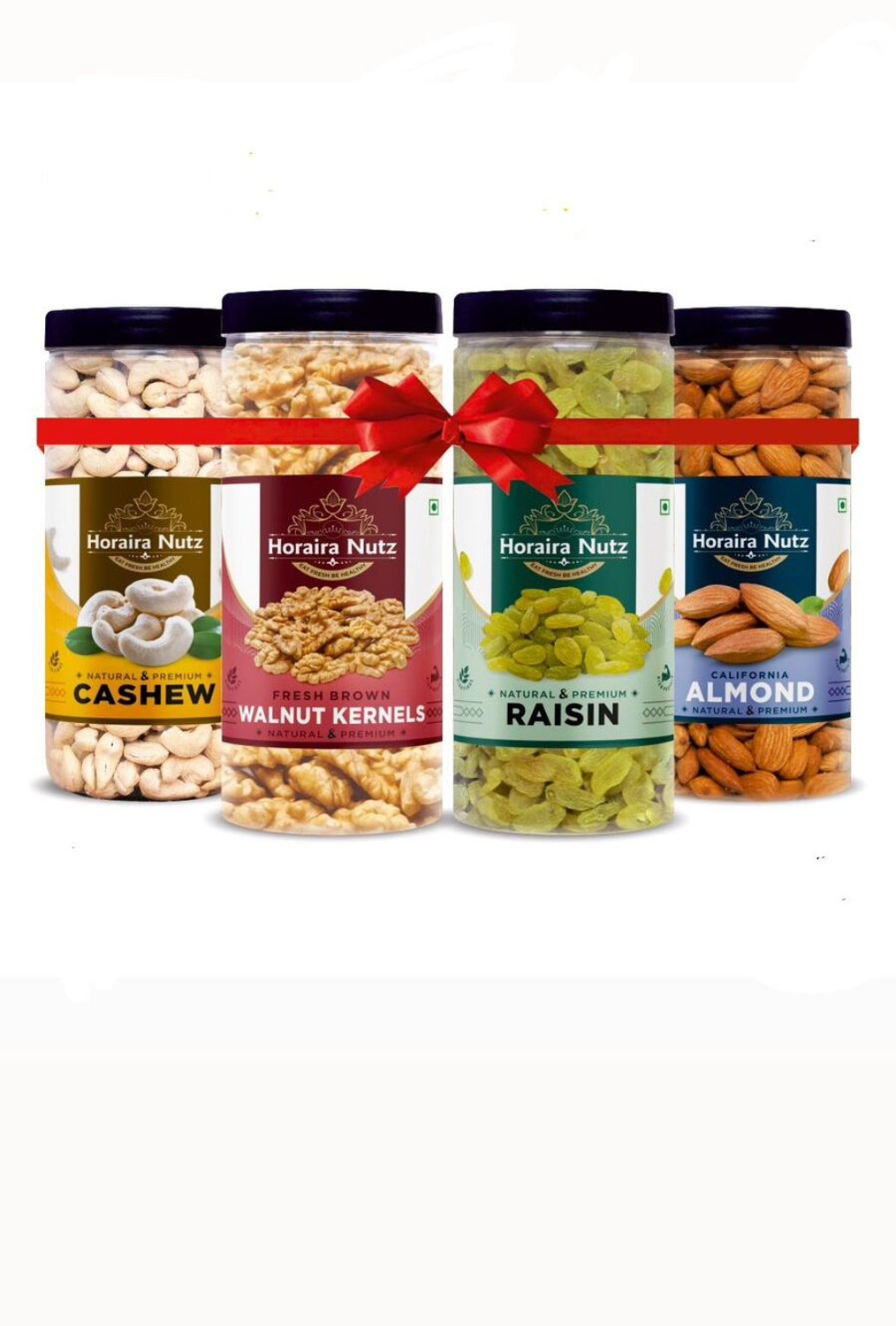 Image of Horaira Nutz Premium Dry Fruits Combo Pack 1kg Kaju ,Brown Akhrot giri , Kishmish , Badam 1Kg Cashews, Walnuts, Raisins, Almonds