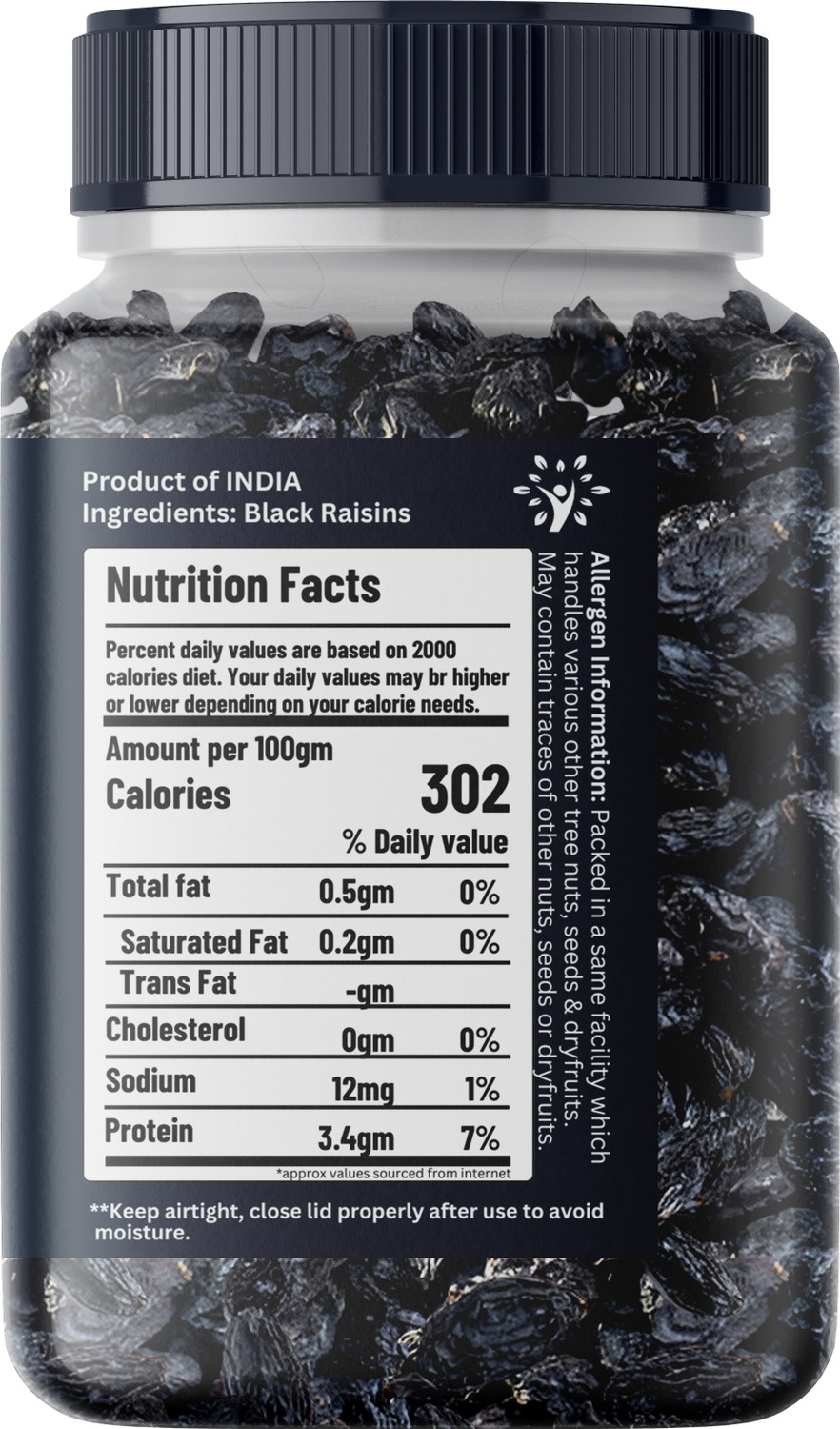 Image of Healthy Wealthy Black Raisins Seedless | Kali Kishmish | Kali Dakh Raisins