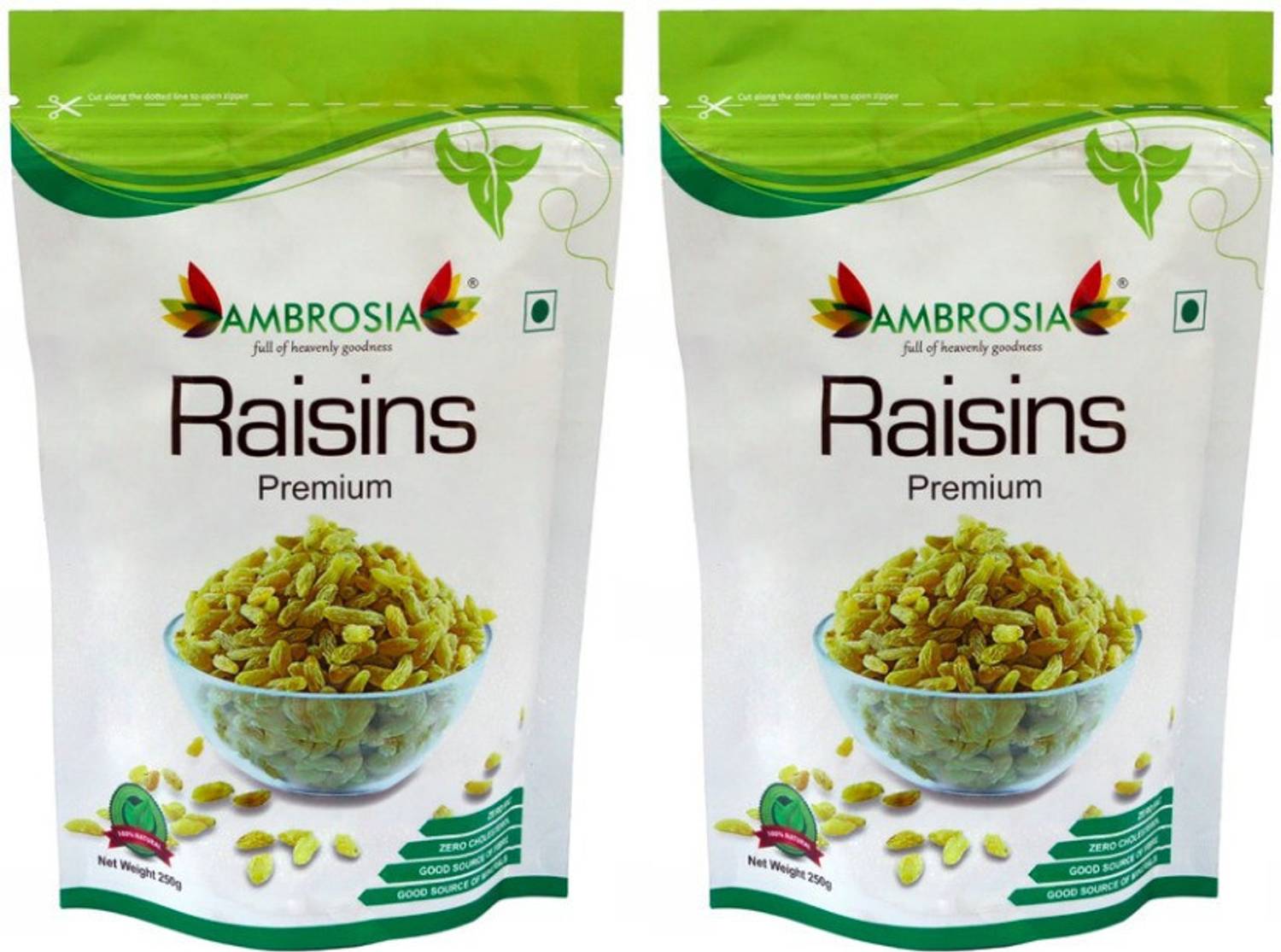 AMBROSIA Premium Green Raisins 250g - Extra Long Raisins