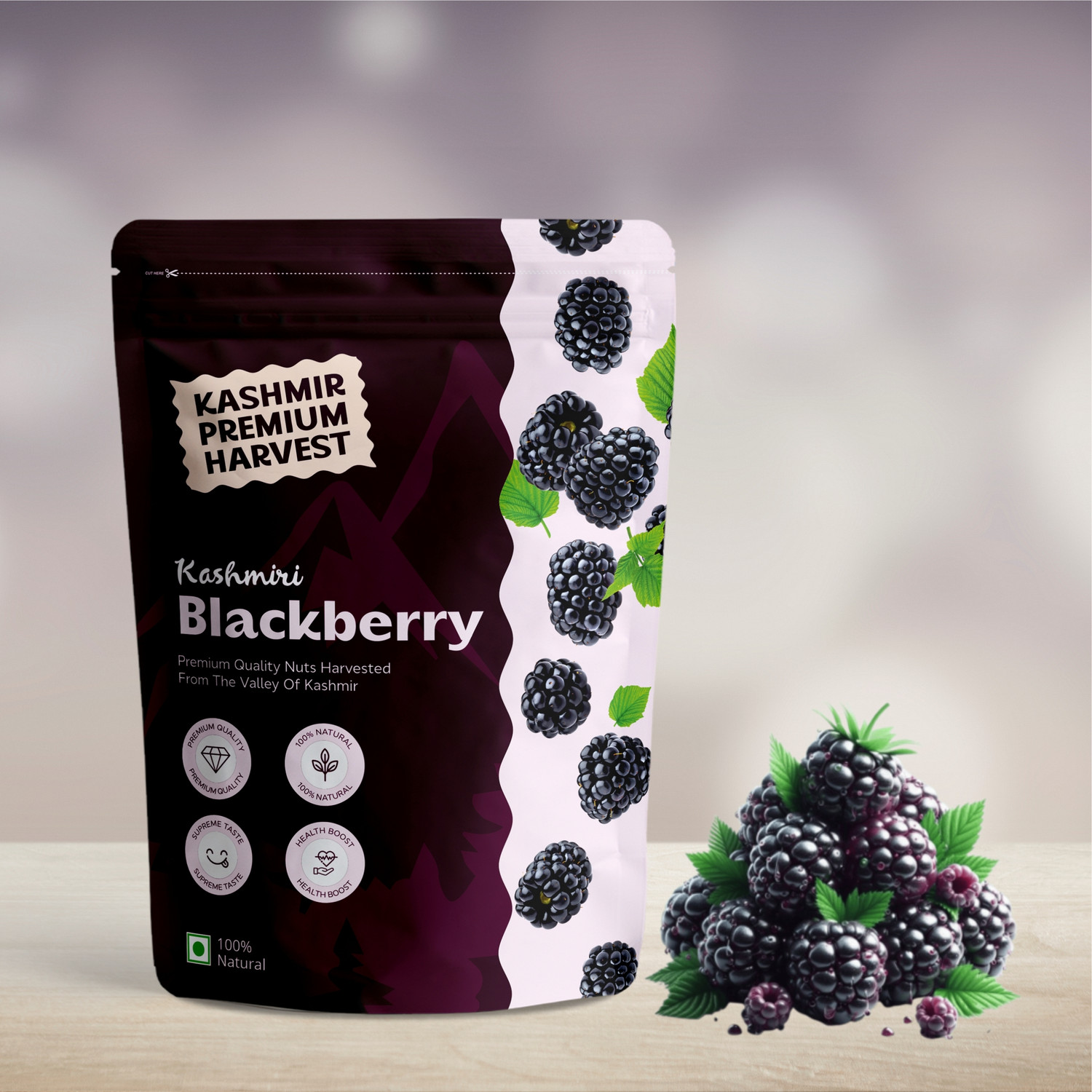 Image of Kashmir Premium Harvest - Grade 1, Handpicked, Juicy & Antioxidant-Rich Blackberry