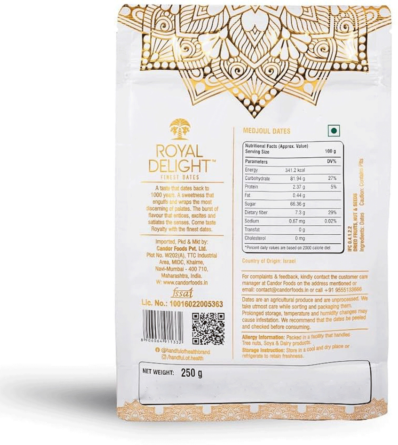 Image of ROYAL DELIGHT Premium Medjoul or Medjool Dates Dry Fruits | 100% Natural Khajur / Khjoor Dates