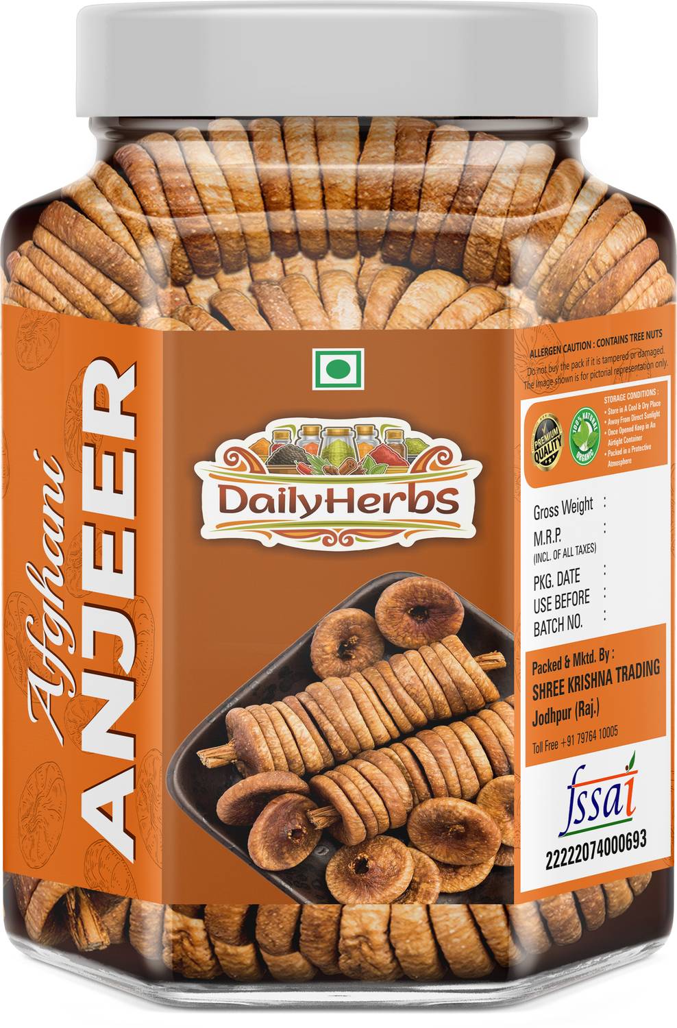 DAILYHERBS Afghani Anjeer (Figs) Dry Fruits