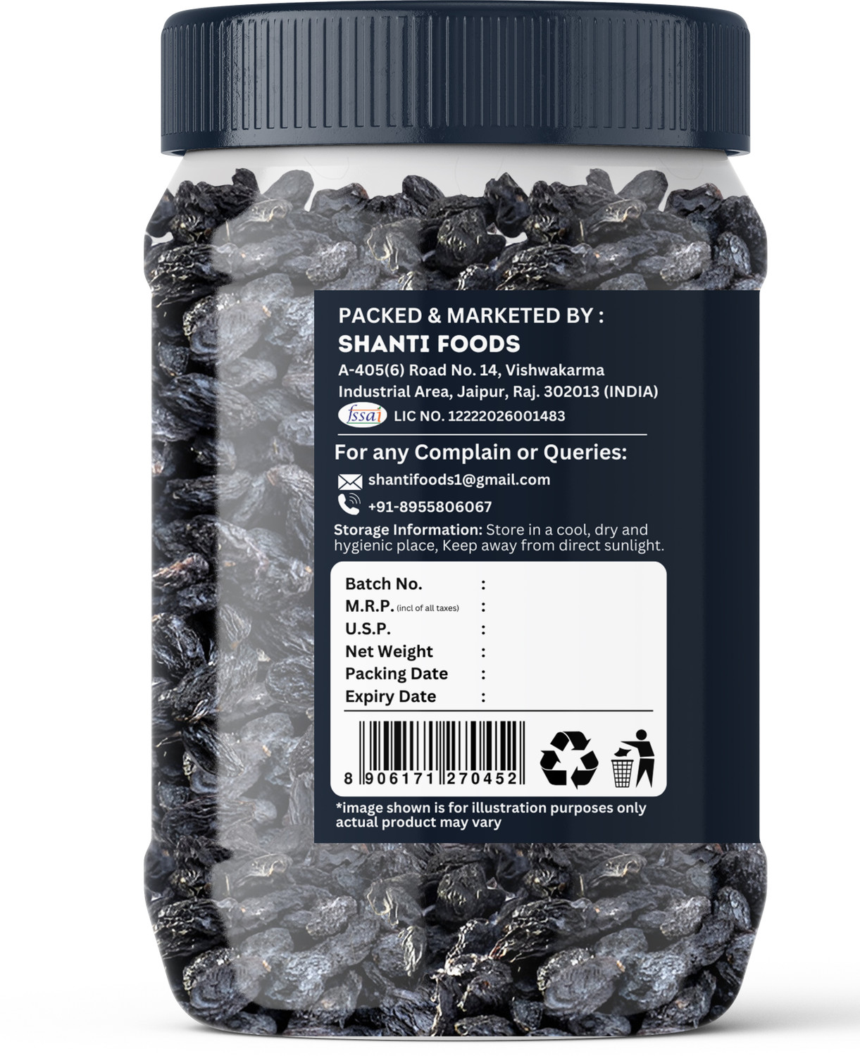 Image of Healthy Wealthy Black Raisins Seedless | Kali Kishmish | Kali Dakh Raisins