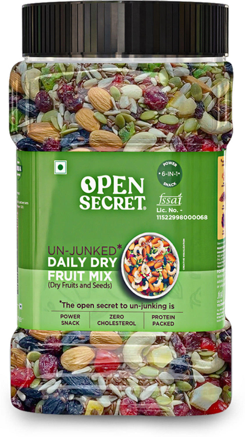 Image of OPEN SECRET Cashew, Almonds, Raisins, Flax, Pumpkin & Cranberries ( 6 in 1) Assorted Nuts