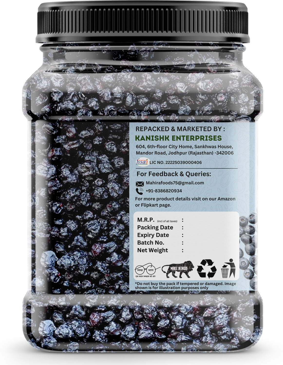 Image of Mahira Hub Premium Dried Blueberries 500g | Soft, Juicy, Naturally Sweet | No Added Sugar Blueberry