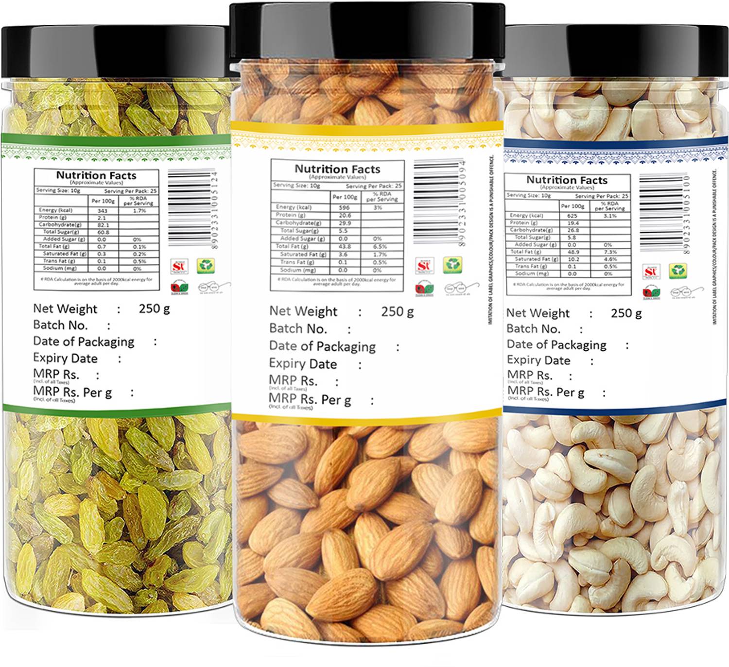 YUM Dry Fruits Combo Badam Kaju Kishmish - Image 2