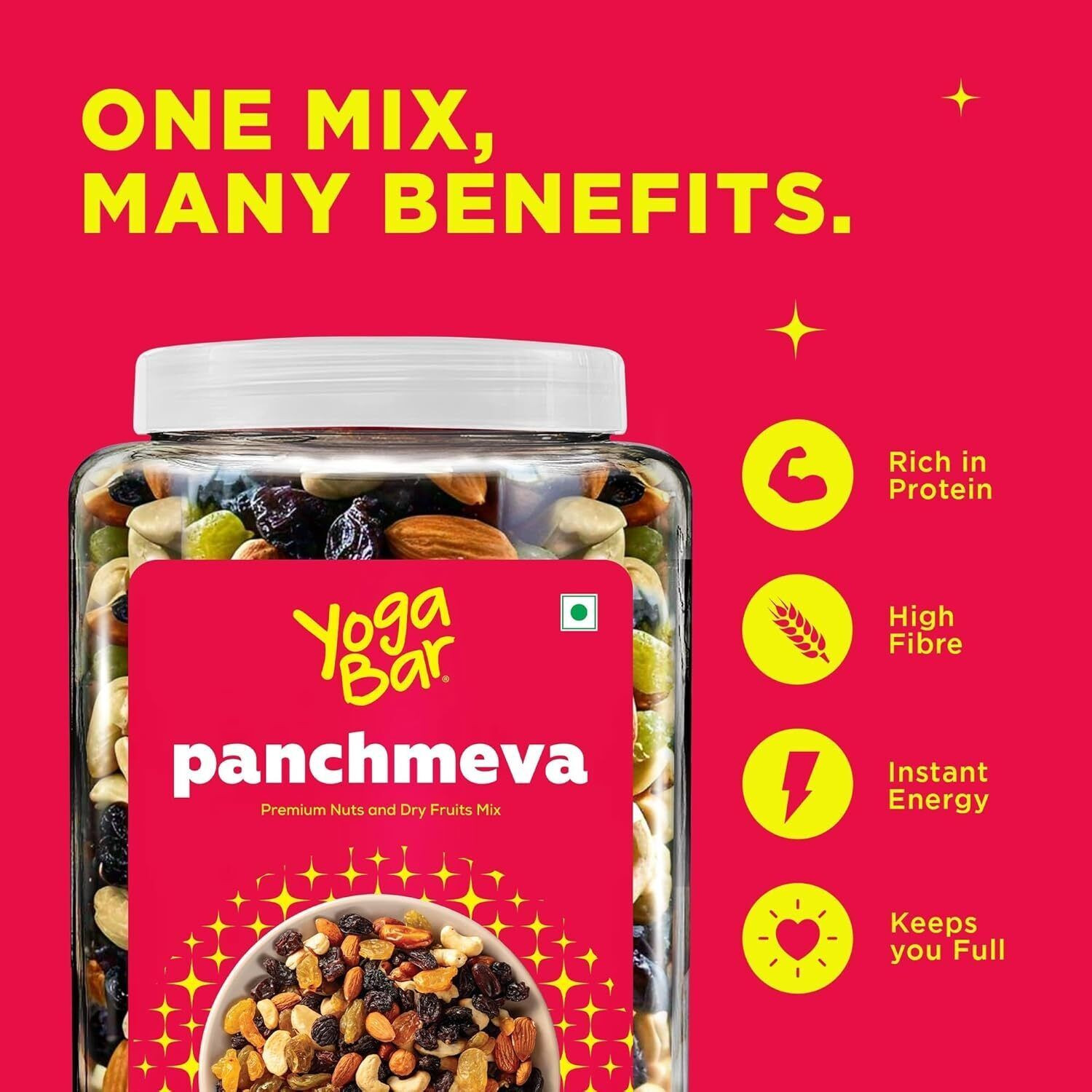 Image of Yogabar Health Mix, Premium Dry Fruit Mix, Panchmeva, Seeds Mix Assorted Seeds & Nuts