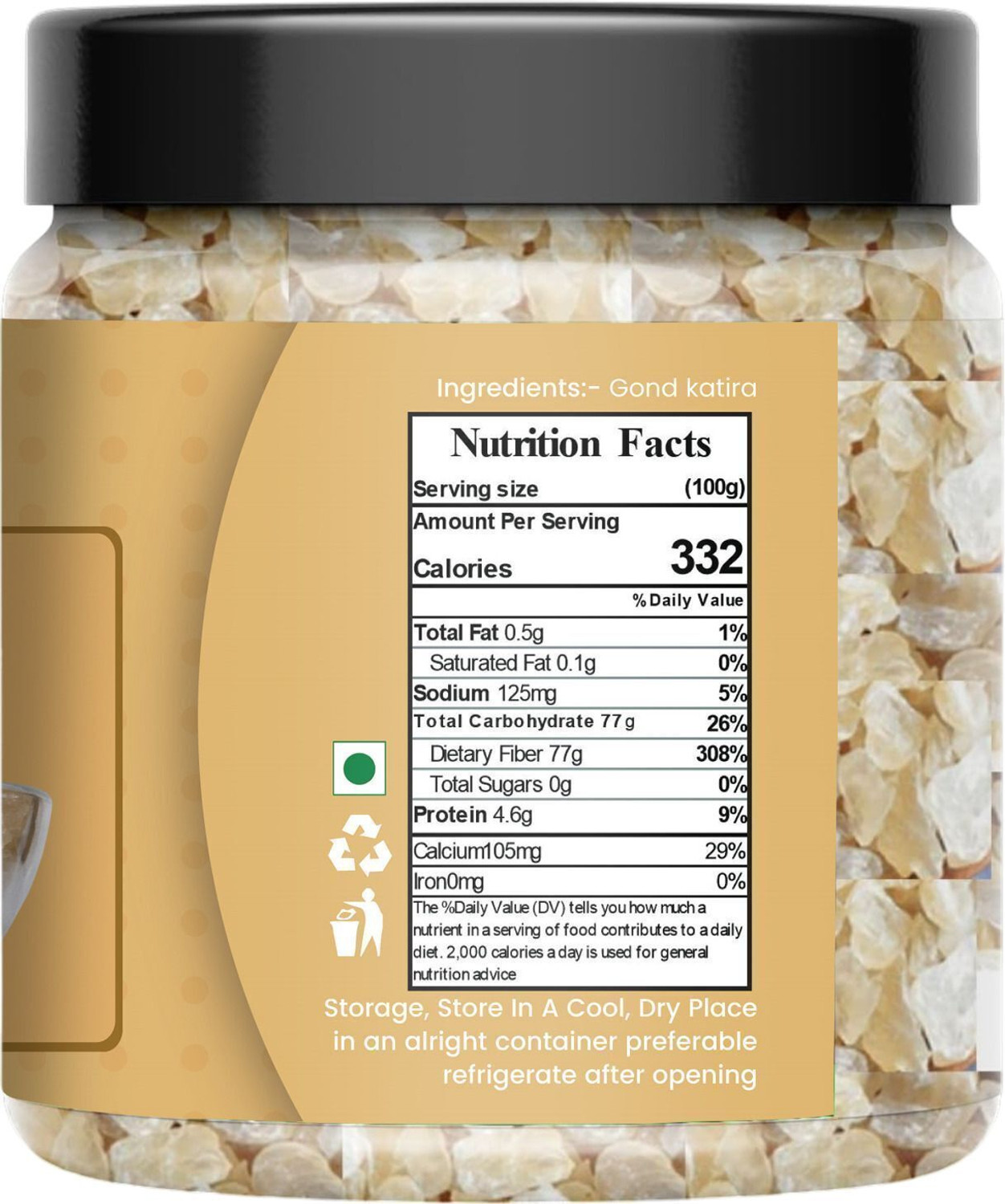 Image of NUTRI ZAIKA Gond Katira | Natural Summer Coolant | Soothing & Body-Balancing Dried Gum