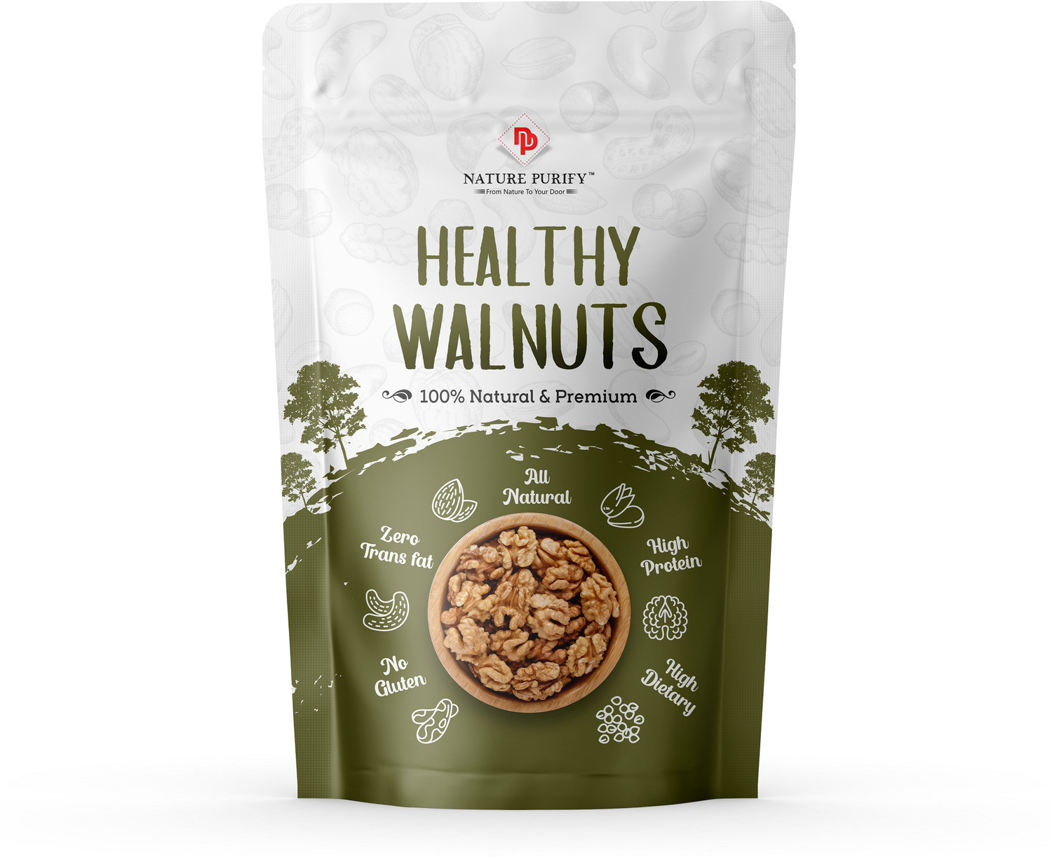 Image of Nature Purify Natural Californian Walnut Kernels ( Akhrot Giri ) Walnuts