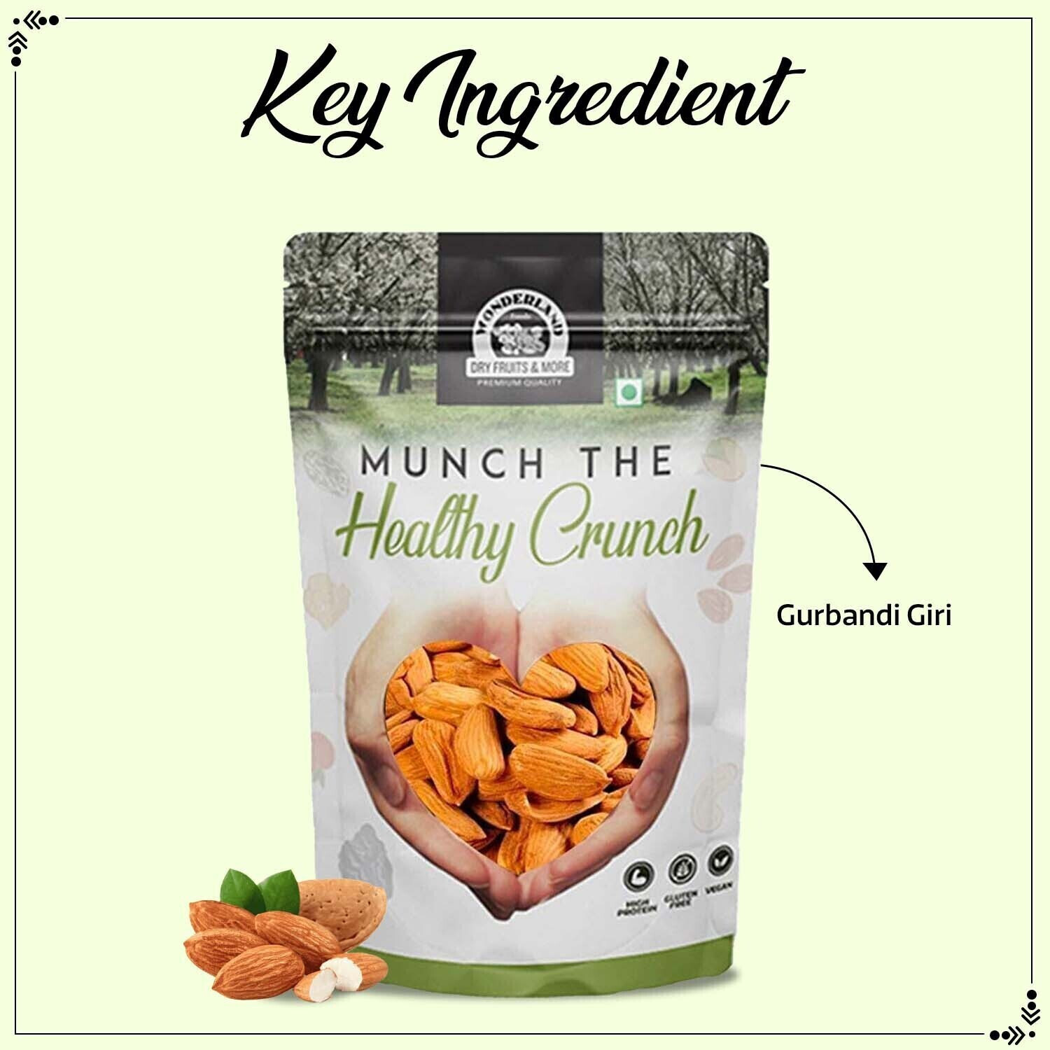 Image of WONDERLAND Gurbandi Badam Giri 1kg Almonds